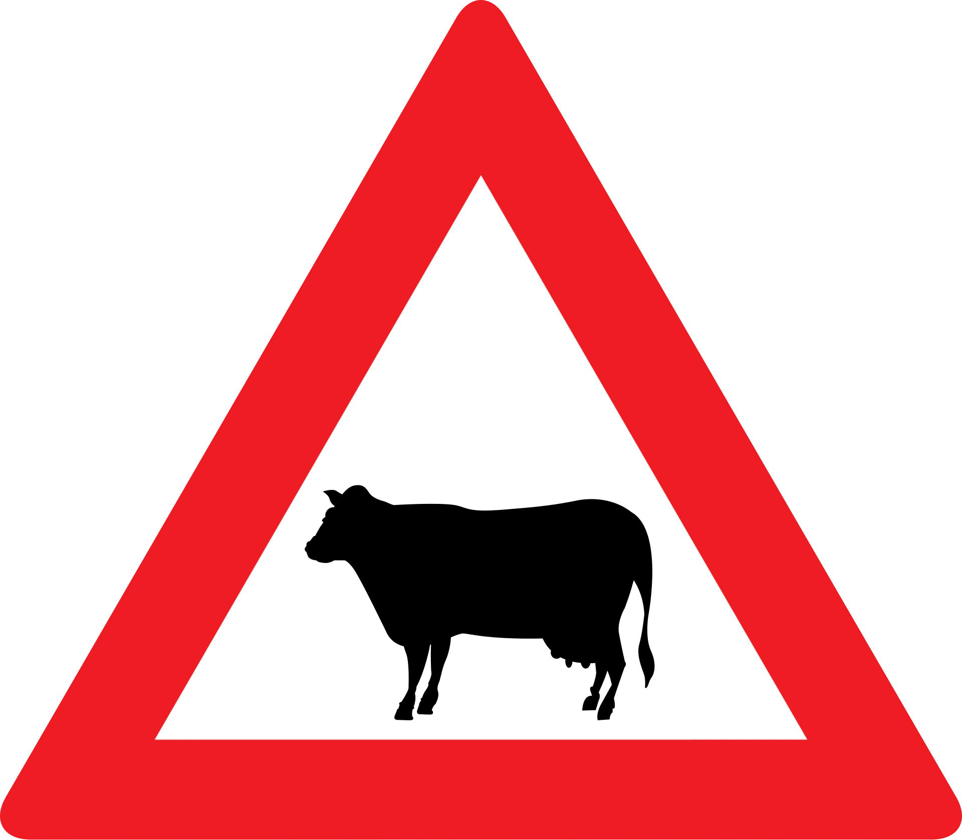 13a - Animals (cow) road sign
