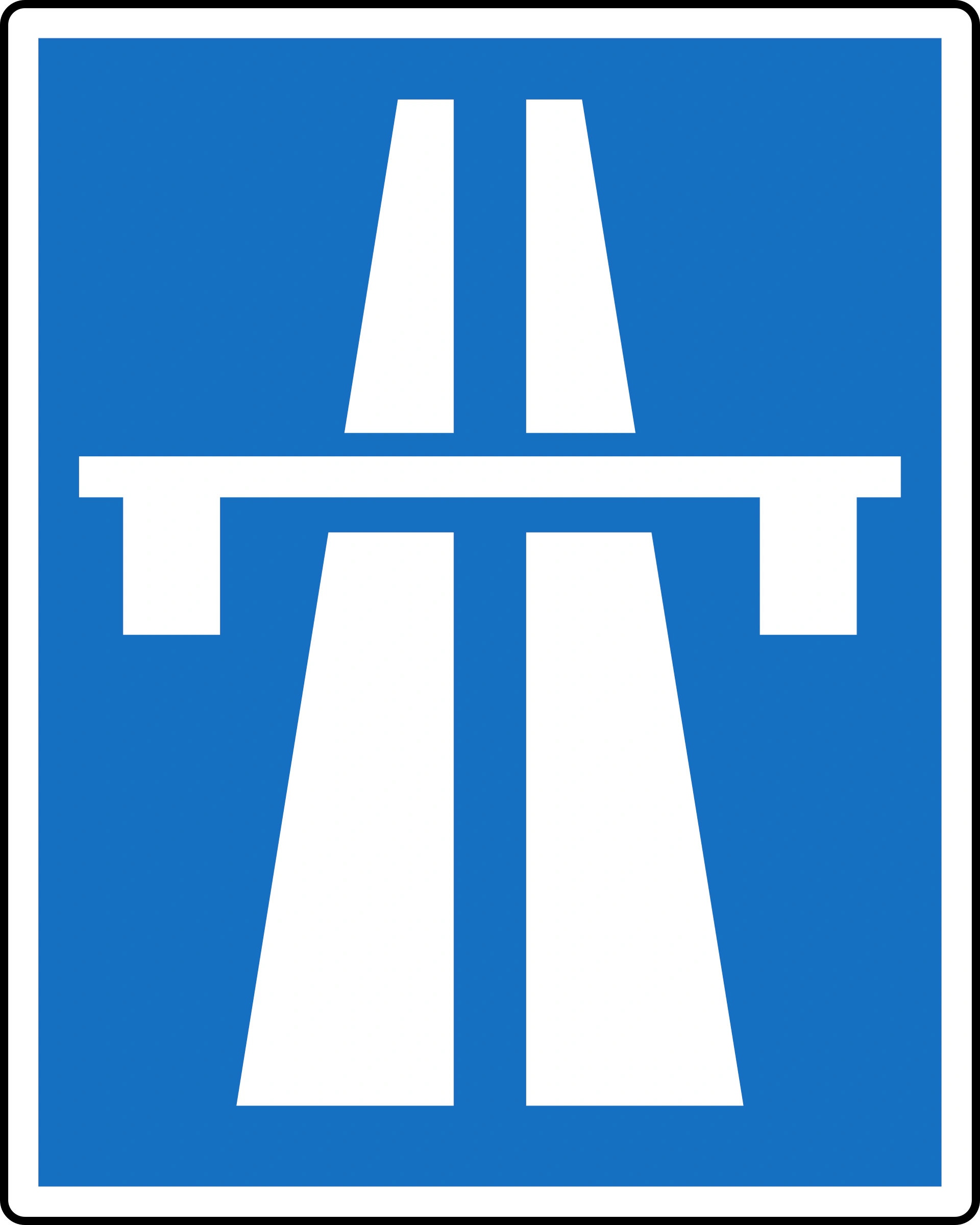8a-beginning-motorway - Beginn der Autobahn Verkehrsschild