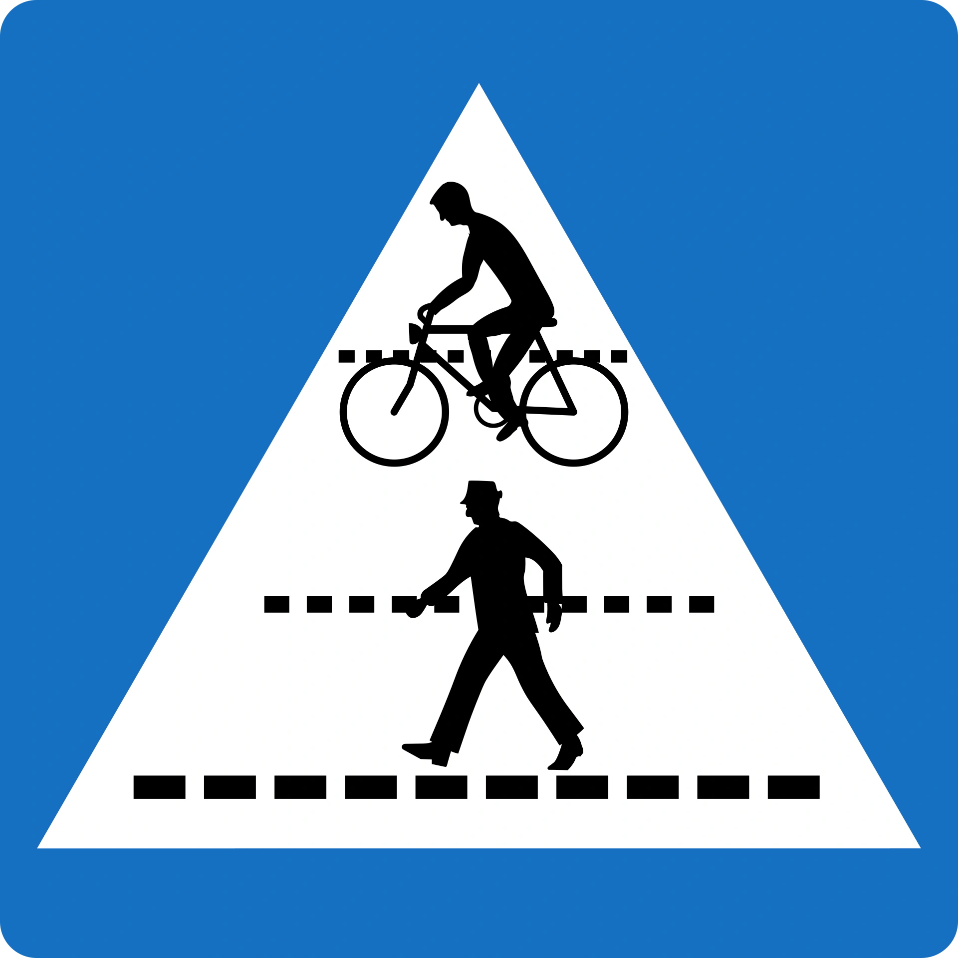2c-cyclist-pedestrian-crossing - Radfahrer- und Fußgängerüberweg Verkehrsschild