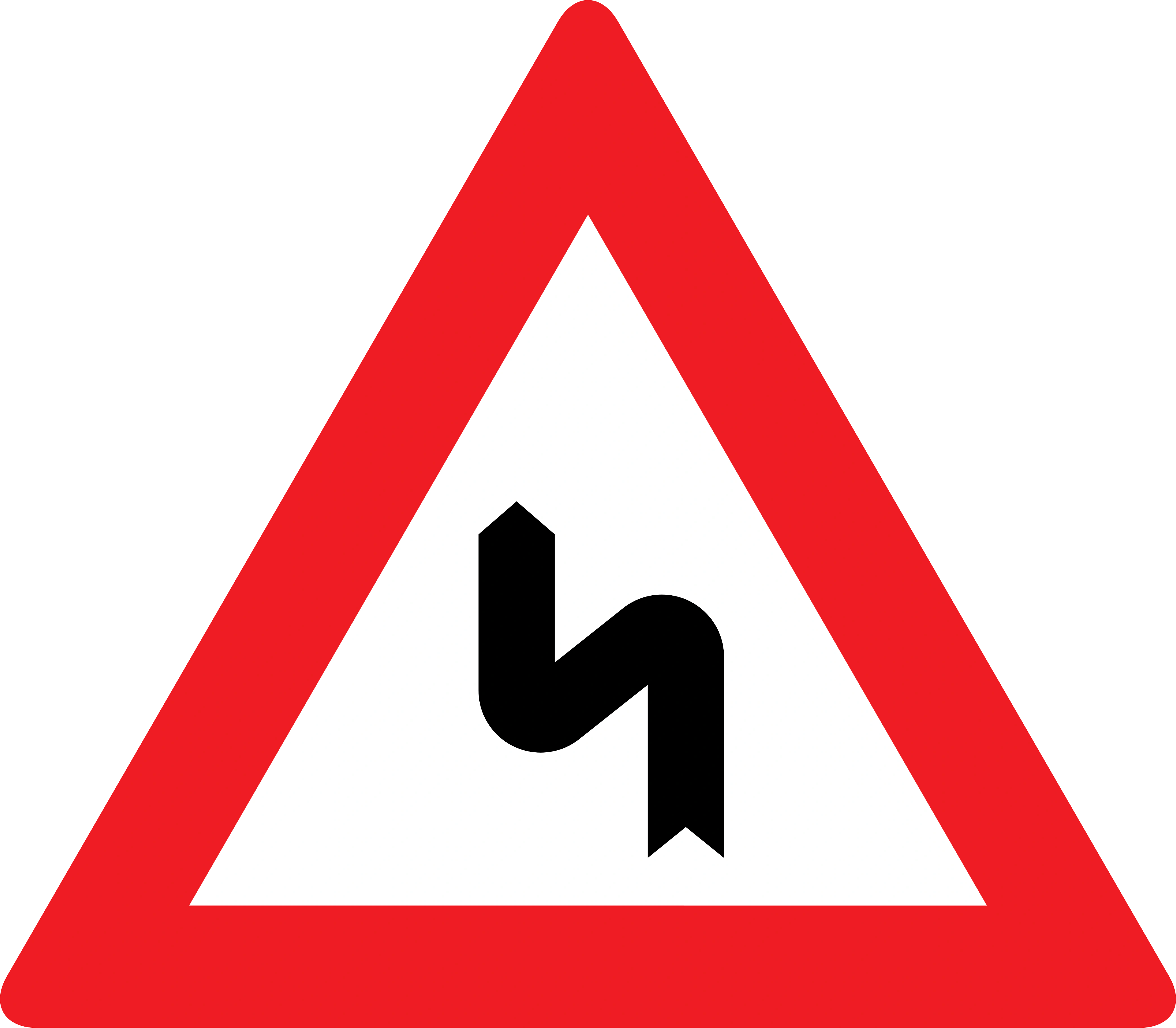 2d - Gefährliche Kurven, erste links Verkehrsschild