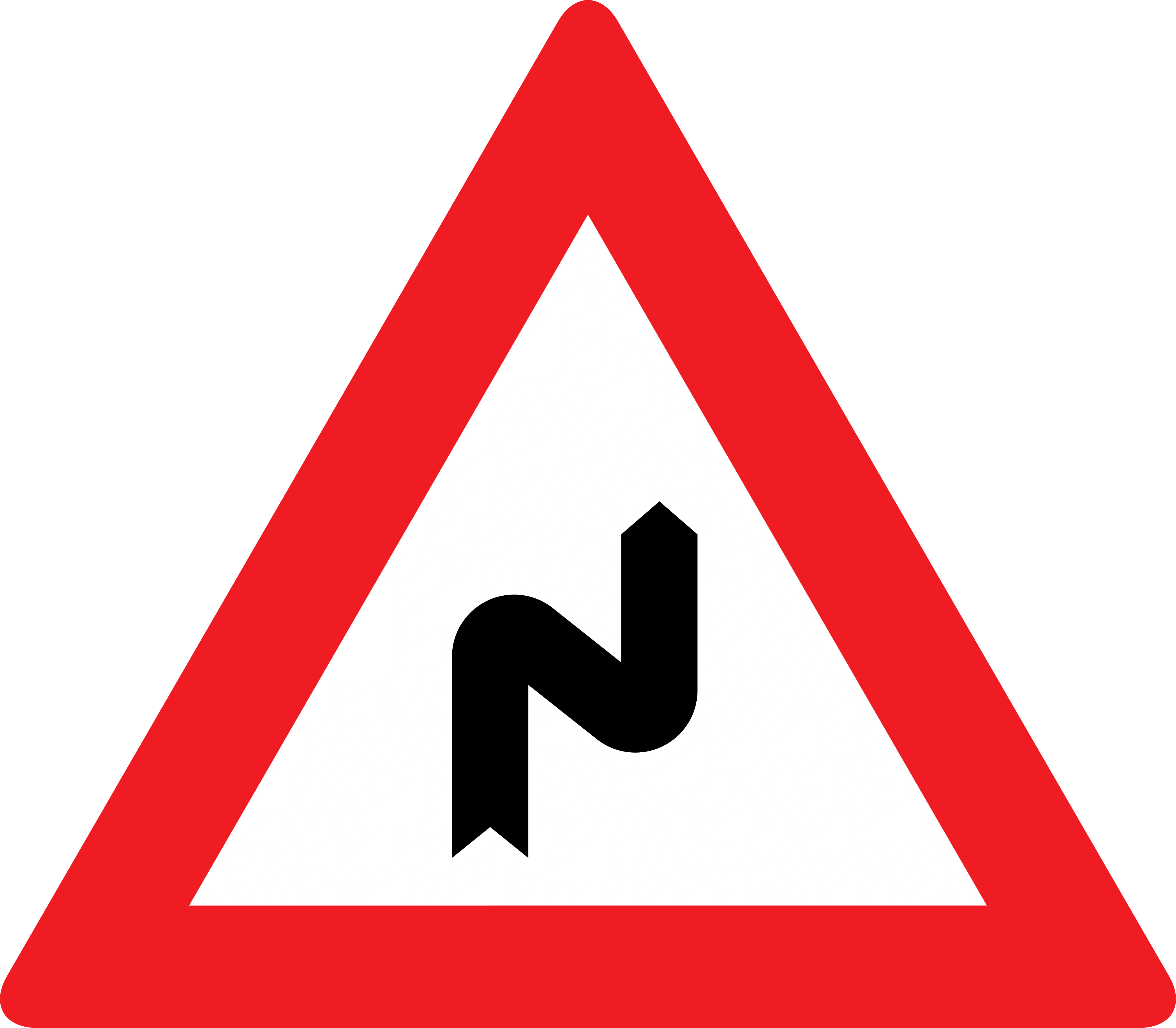 2c - Dangerous curves, first to right road sign