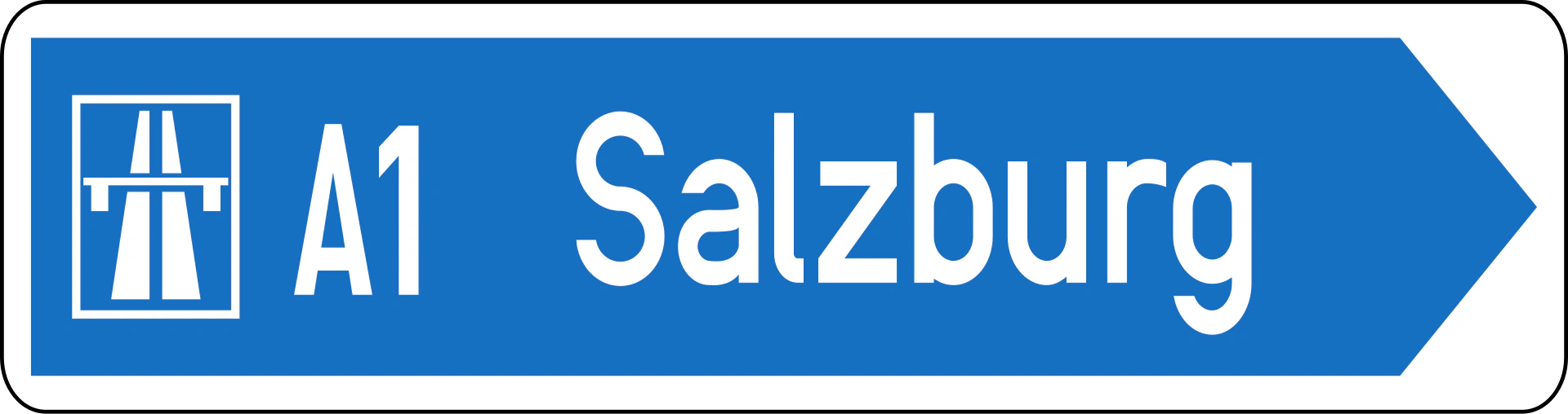 14b-direction-motorway-motorroad-right - Wegweiser zur Autobahn oder Schnellstraße (rechts) Verkehrsschild