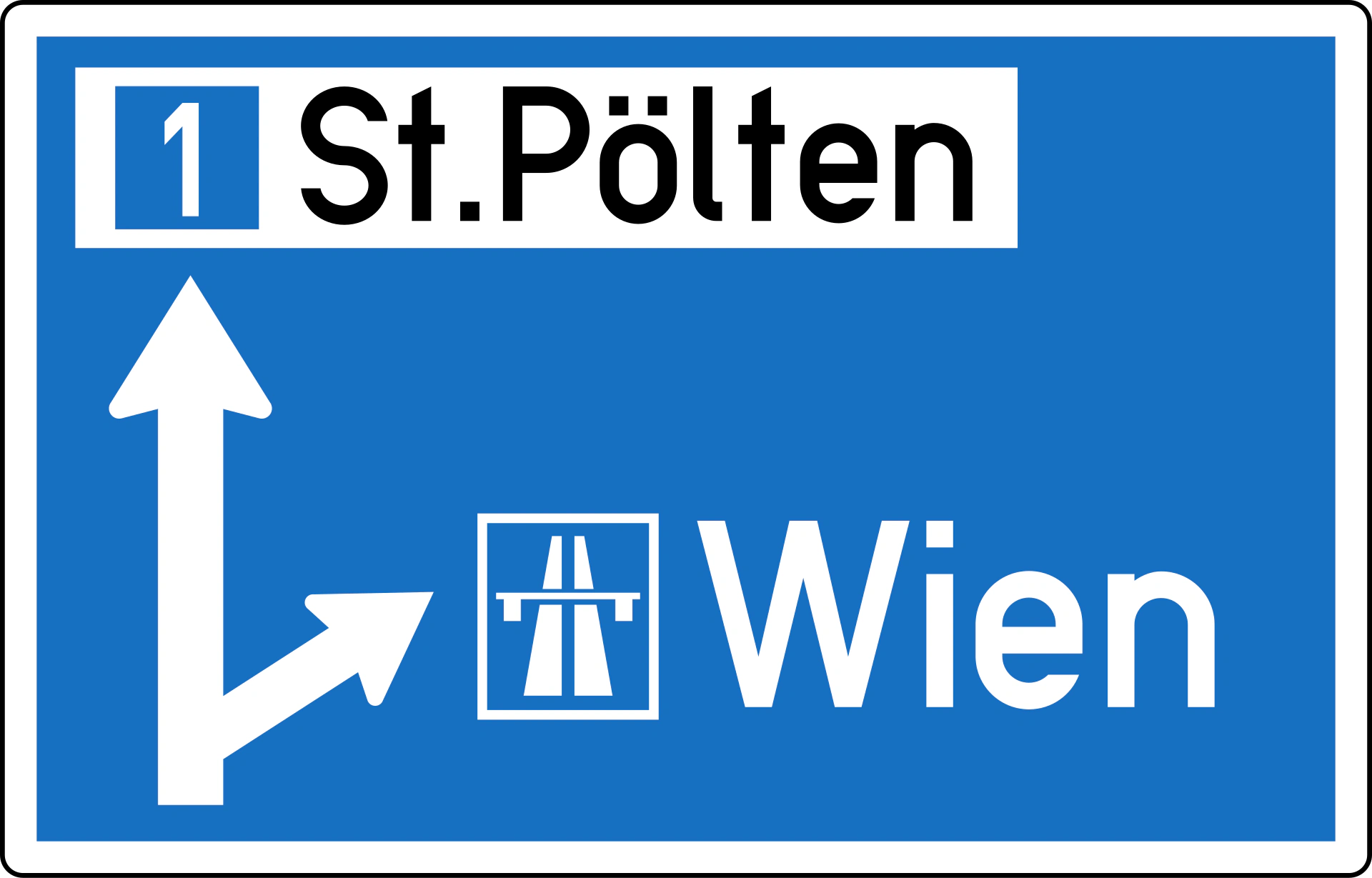 14a-direction-upcoming-junction-motorway-motorroad - Wegweiser zu einer Autobahn oder Schnellstraße Verkehrsschild