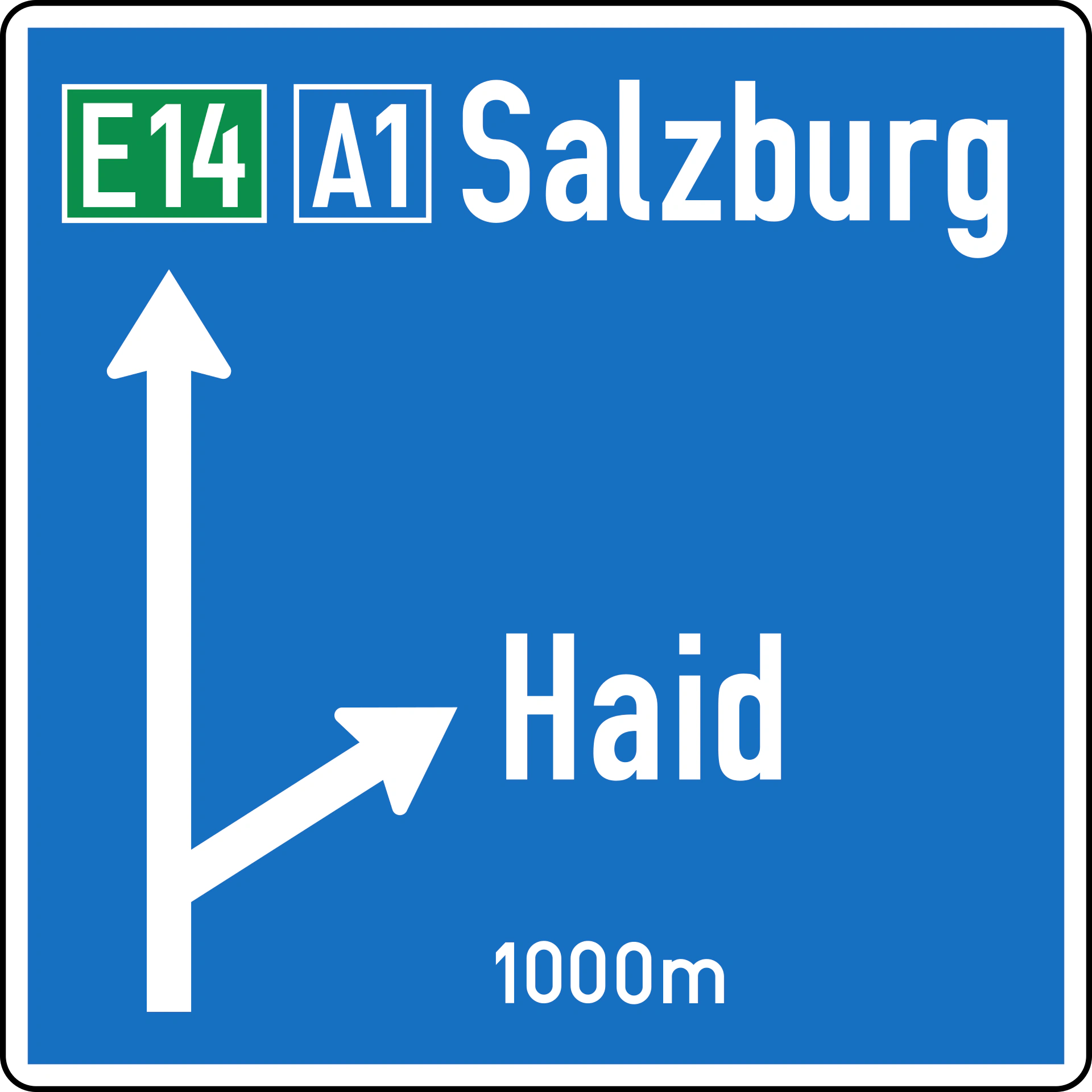 15a-a - Wegweiser für eine bevorstehende Ausfahrt von Autobahnen oder Schnellstraßen Verkehrsschild