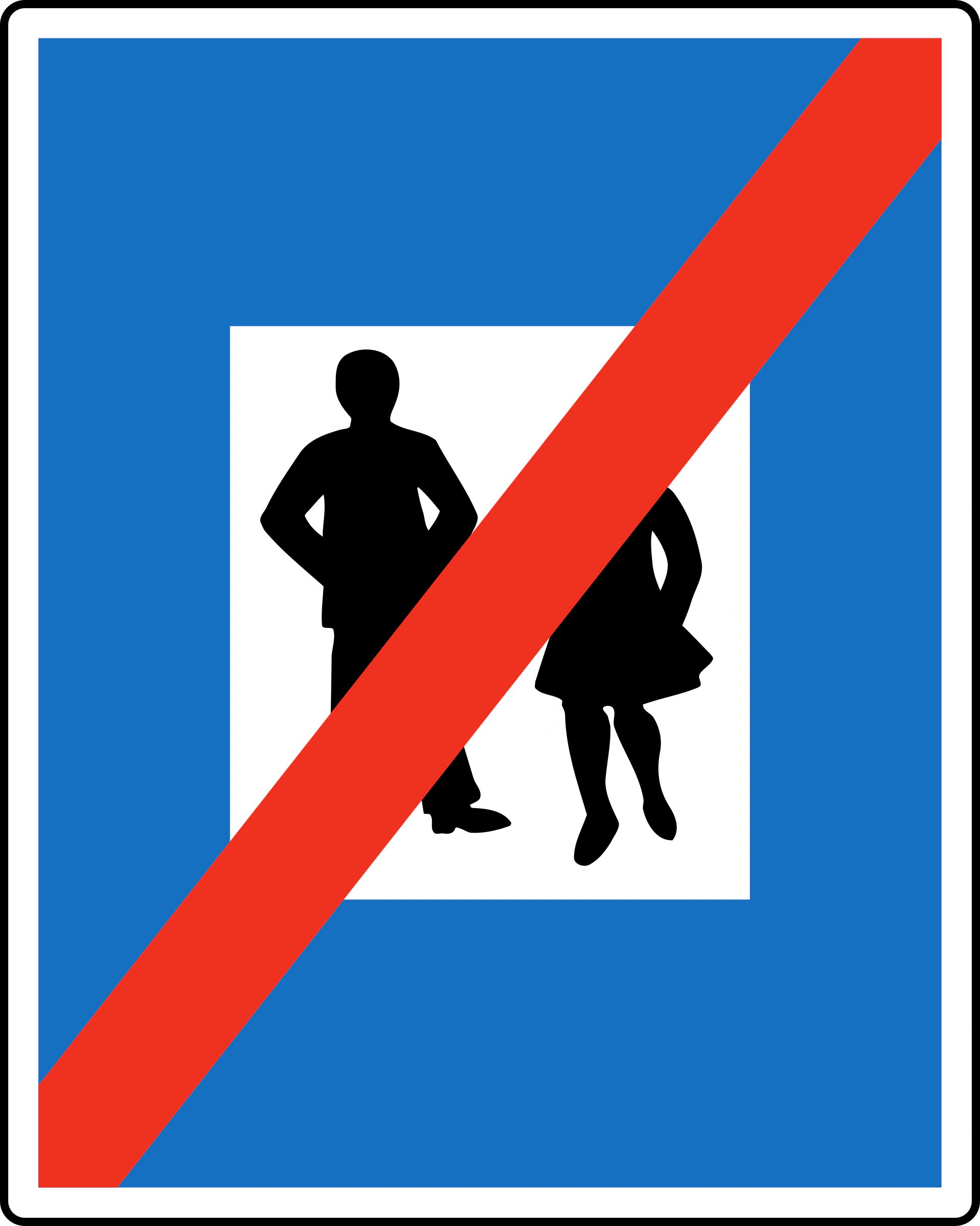 9b-end-pedestrian-zone - Ende der Fußgängerzone Verkehrsschild