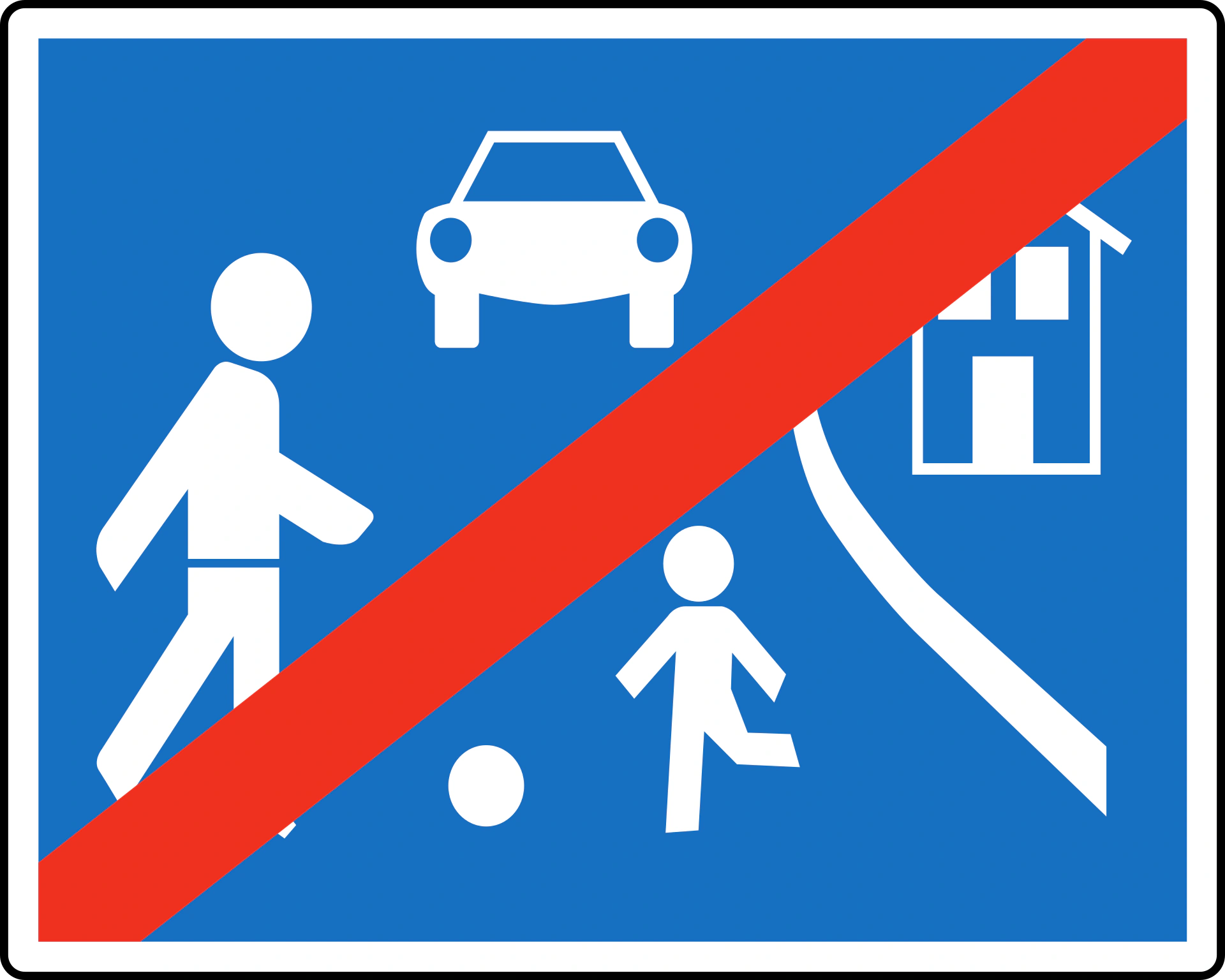 9d-end-residential-street - Ende einer Wohnstraße Verkehrsschild