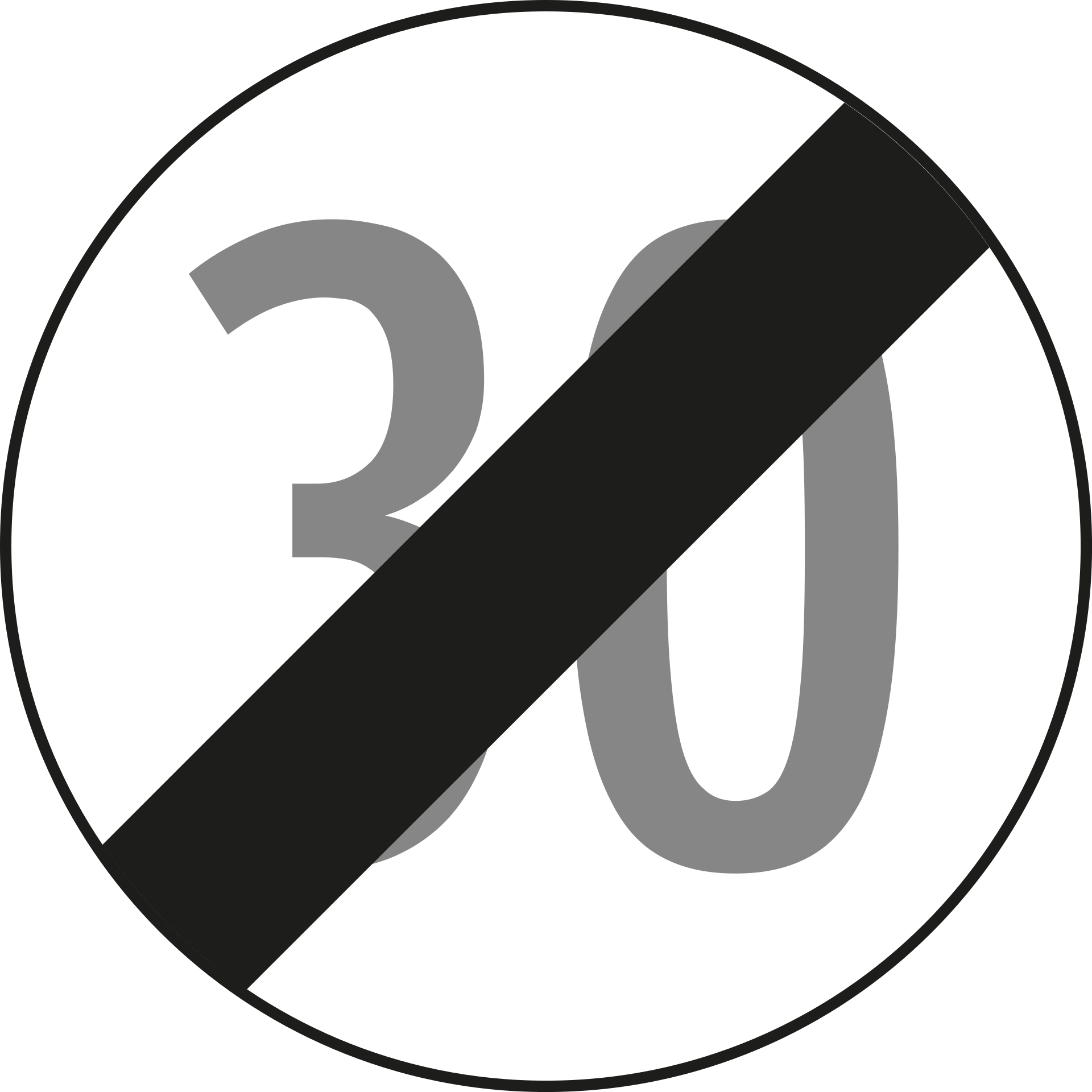 10b-end-speed-limit - Ende der Geschwindigkeitsbegrenzung Verkehrsschild