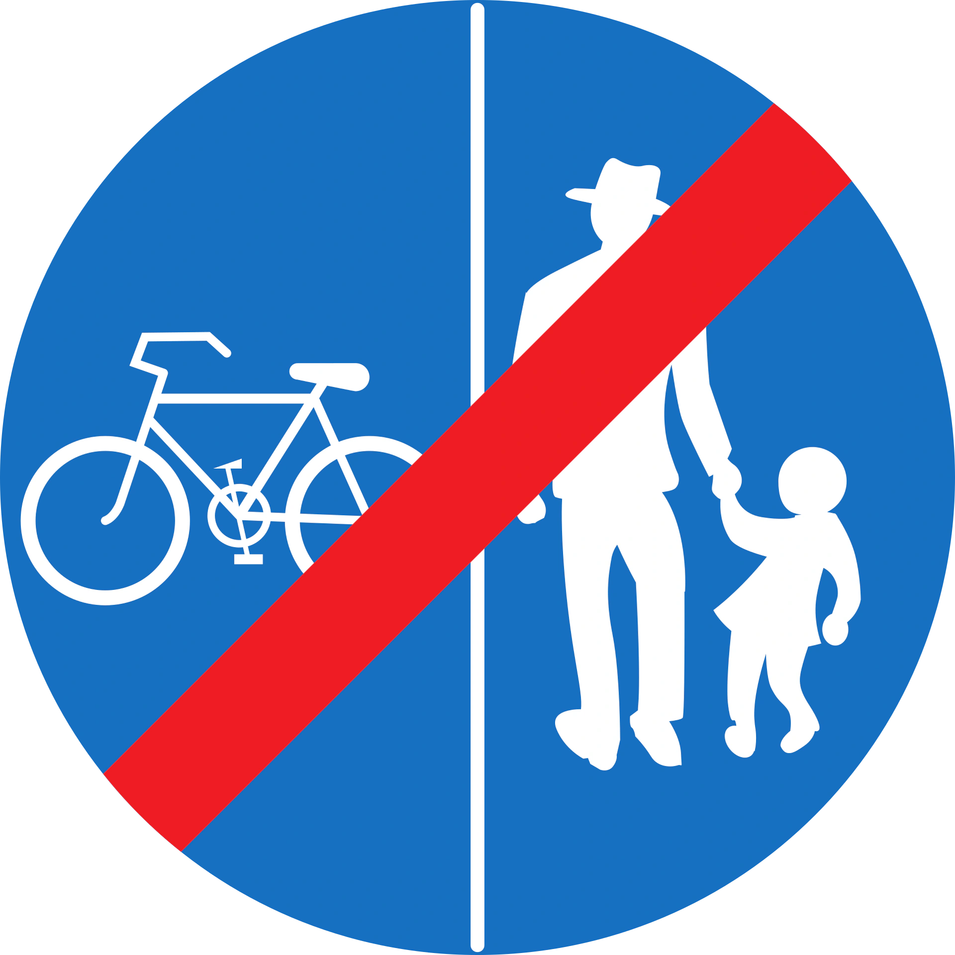 17a--d - End of Track only for cycles & pedestrians (separated tracks) road sign