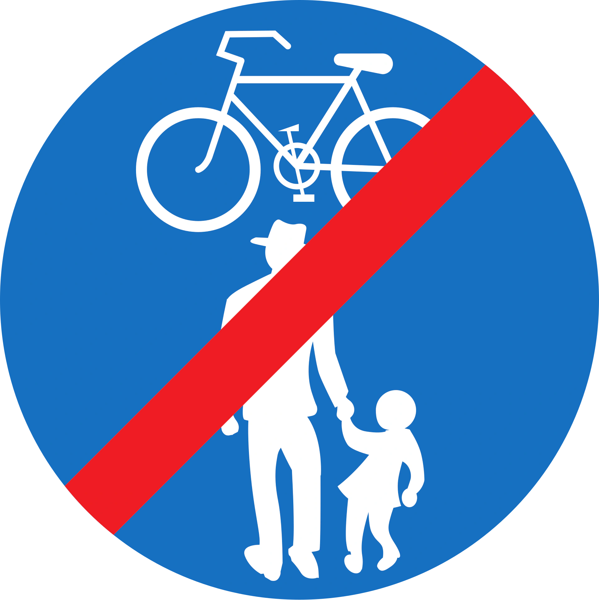17a-c - End of Track only for cycles & pedestrians road sign