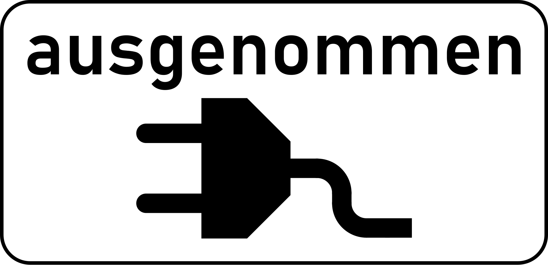 m - Ausgenommen Elektrofahrzeuge während des Ladevorgangs Verkehrsschild
