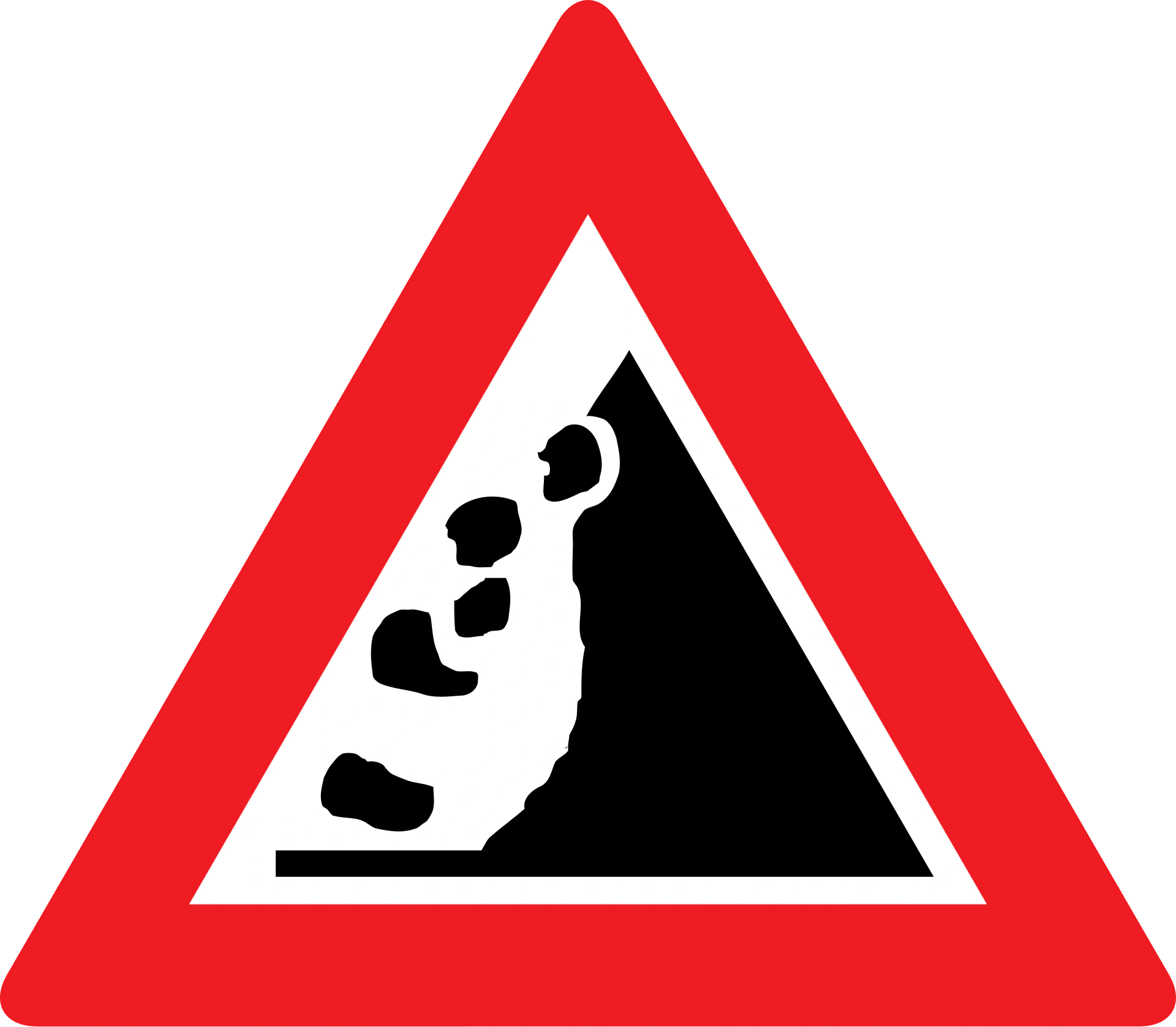 Verkehrszeichen Steinschlag (10b)