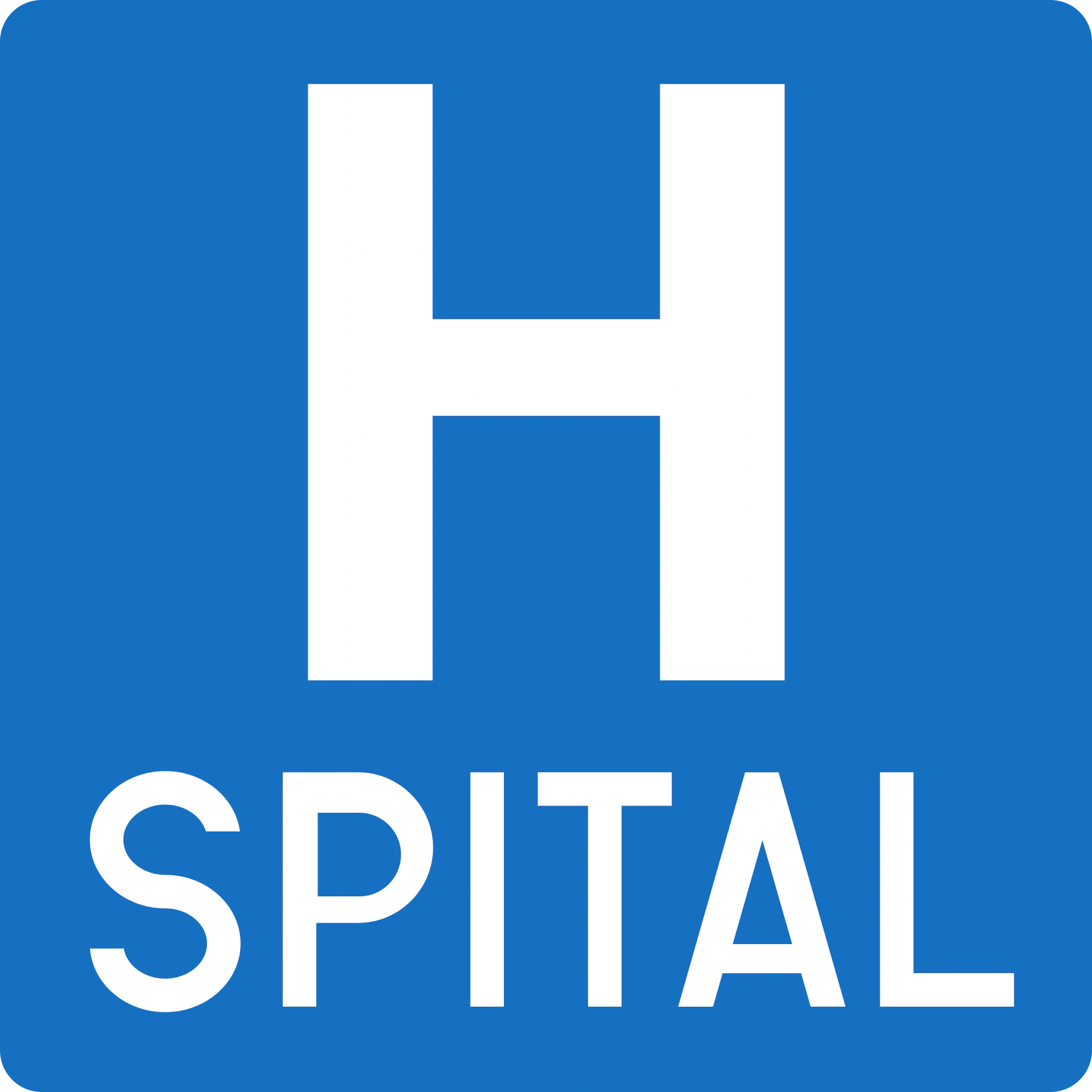 2-hospital - Krankenhaus Verkehrsschild