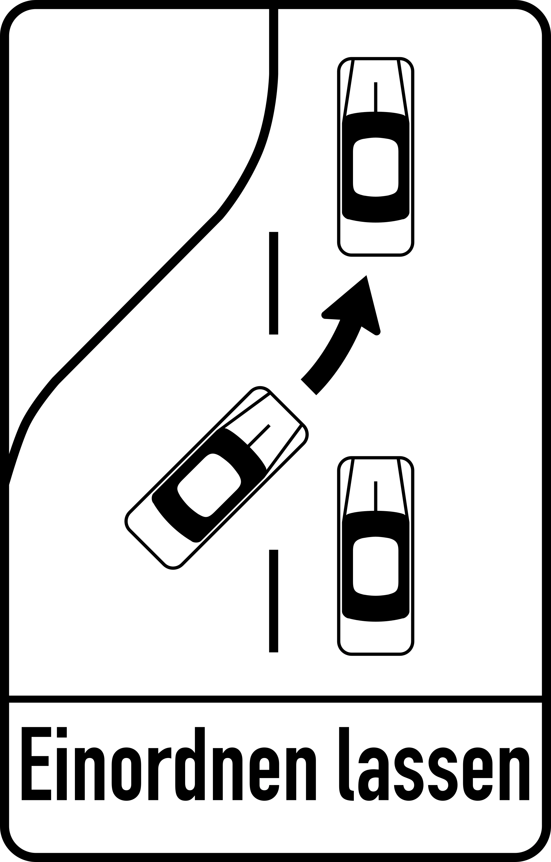 23c - Fahrspuren verschmelzen Verkehrsschild