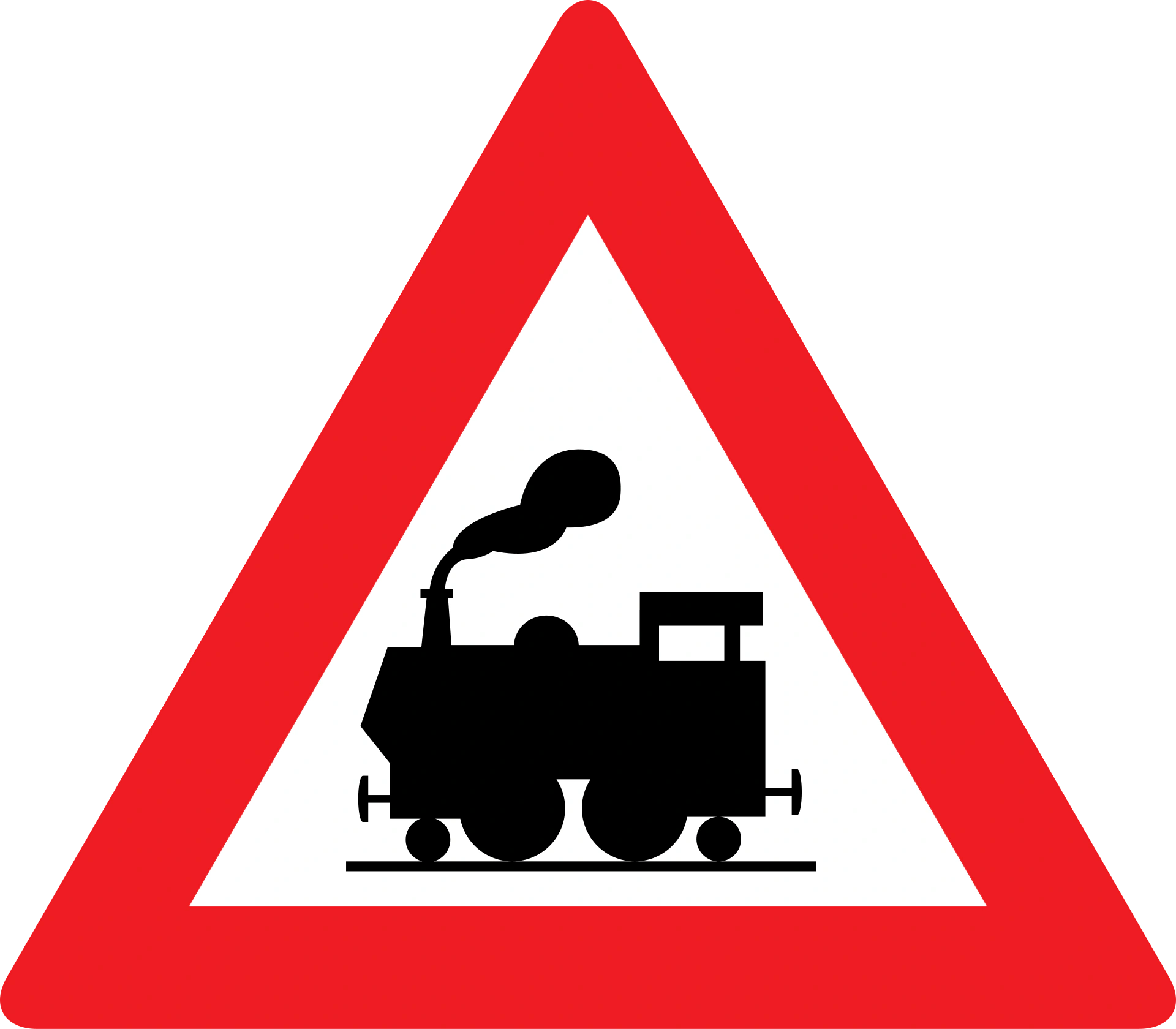 6b - Level crossing without barriers road sign