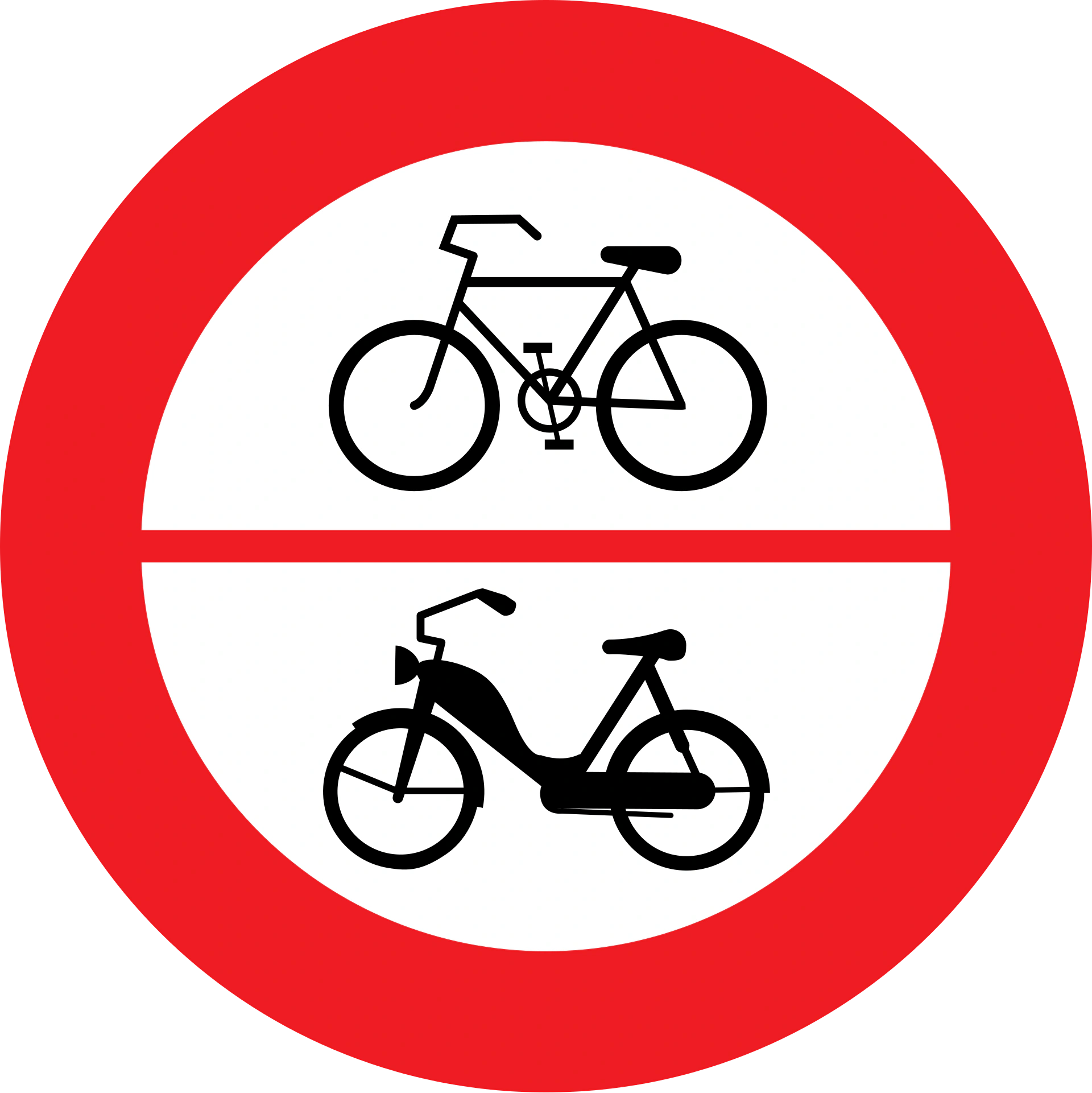 8a-no-cycles-mopeds - Keine Radfahrer oder Mofas Verkehrsschild