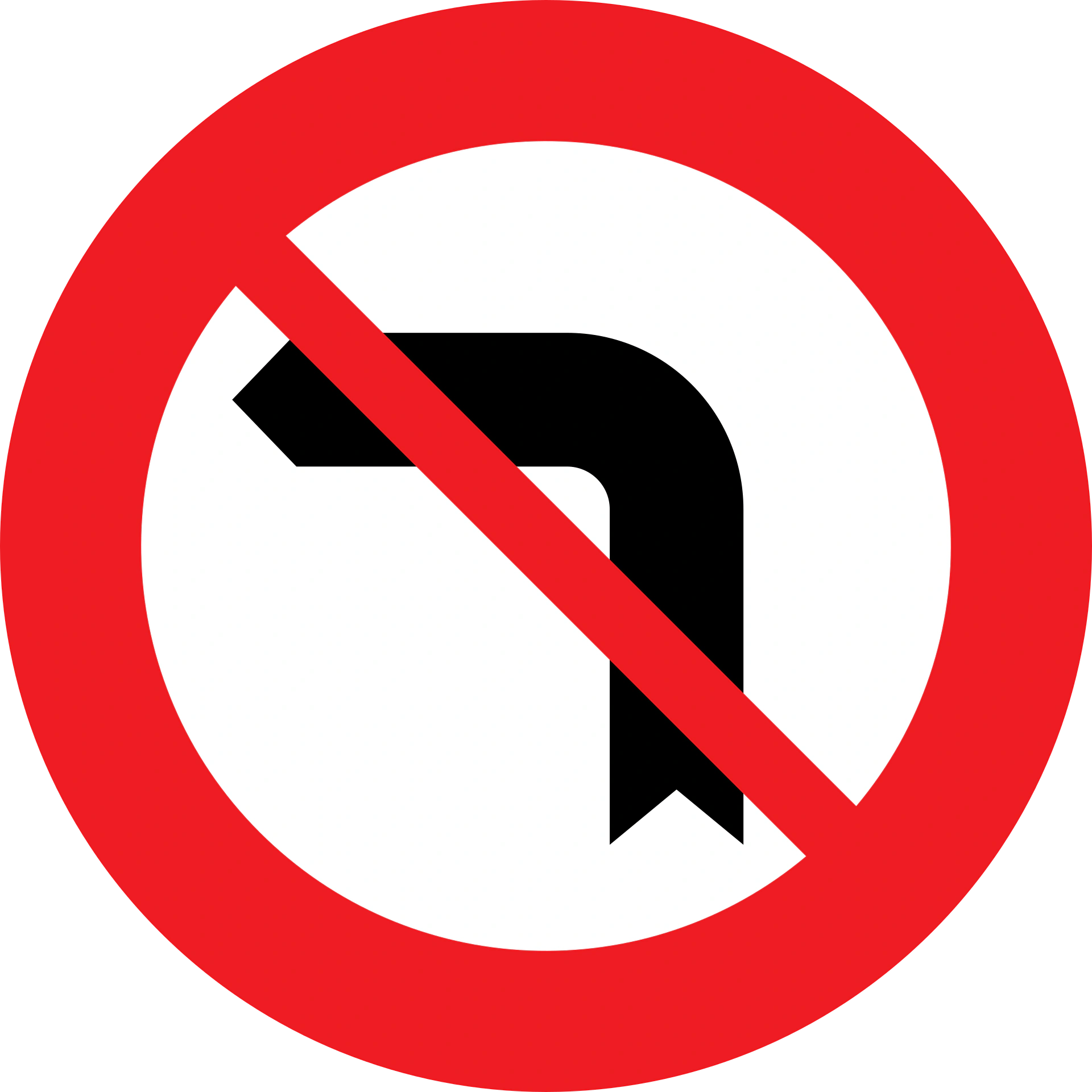3a-no-left-turn - Keine Linksabbiegung Verkehrsschild