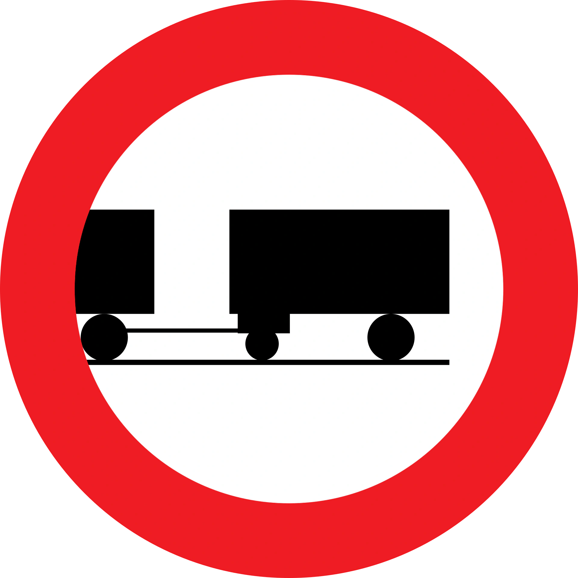 7b - Keine Anhänger ziehenden LKW Verkehrsschild