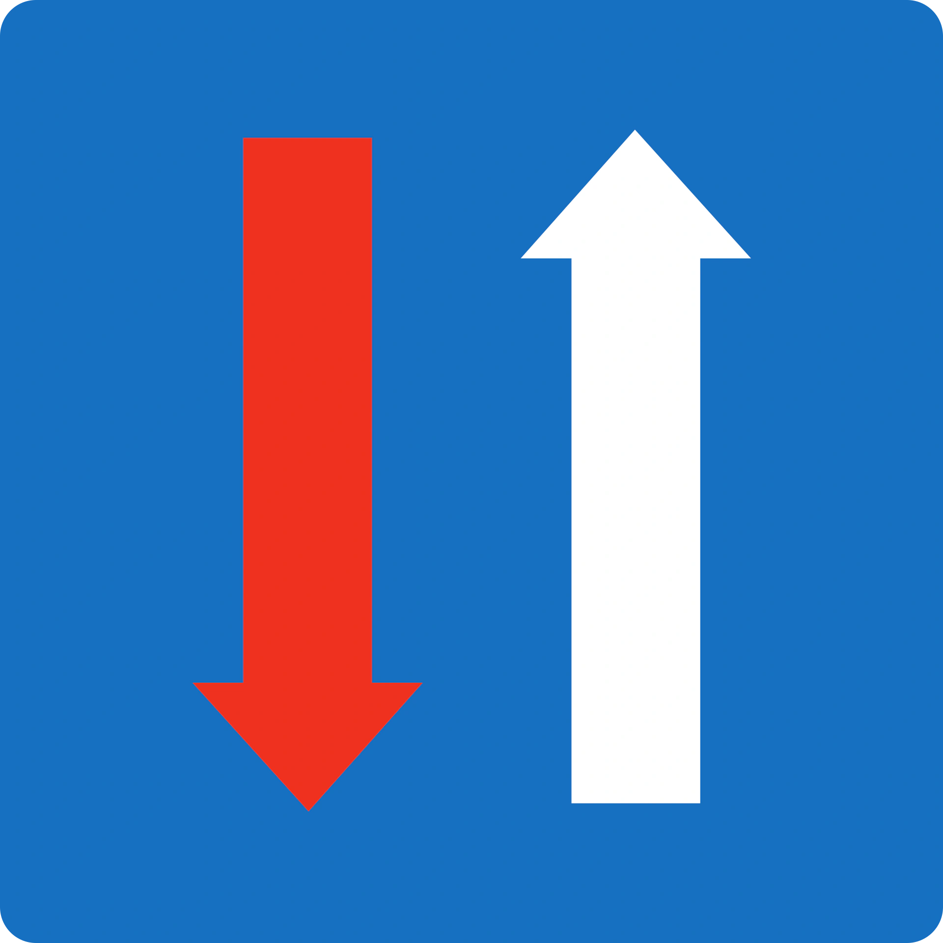 7a-oncoming-must-give-way - Entgegenkommender Verkehr hat Vorrang Verkehrsschild