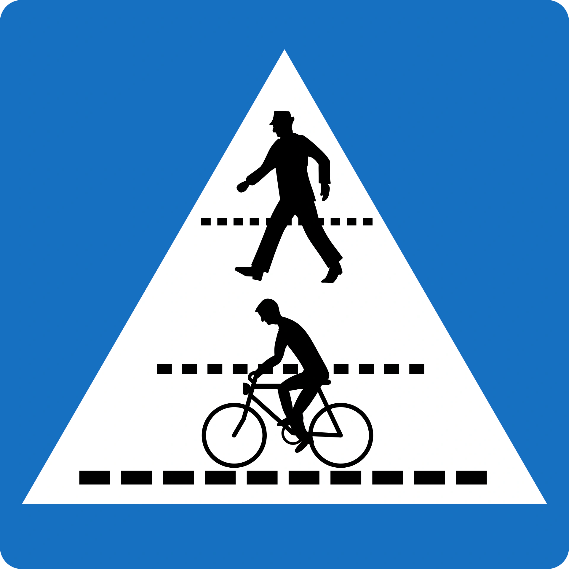 2c-pedestrian-cyclist-crossing - Fußgänger- und Radfahrerüberweg Verkehrsschild