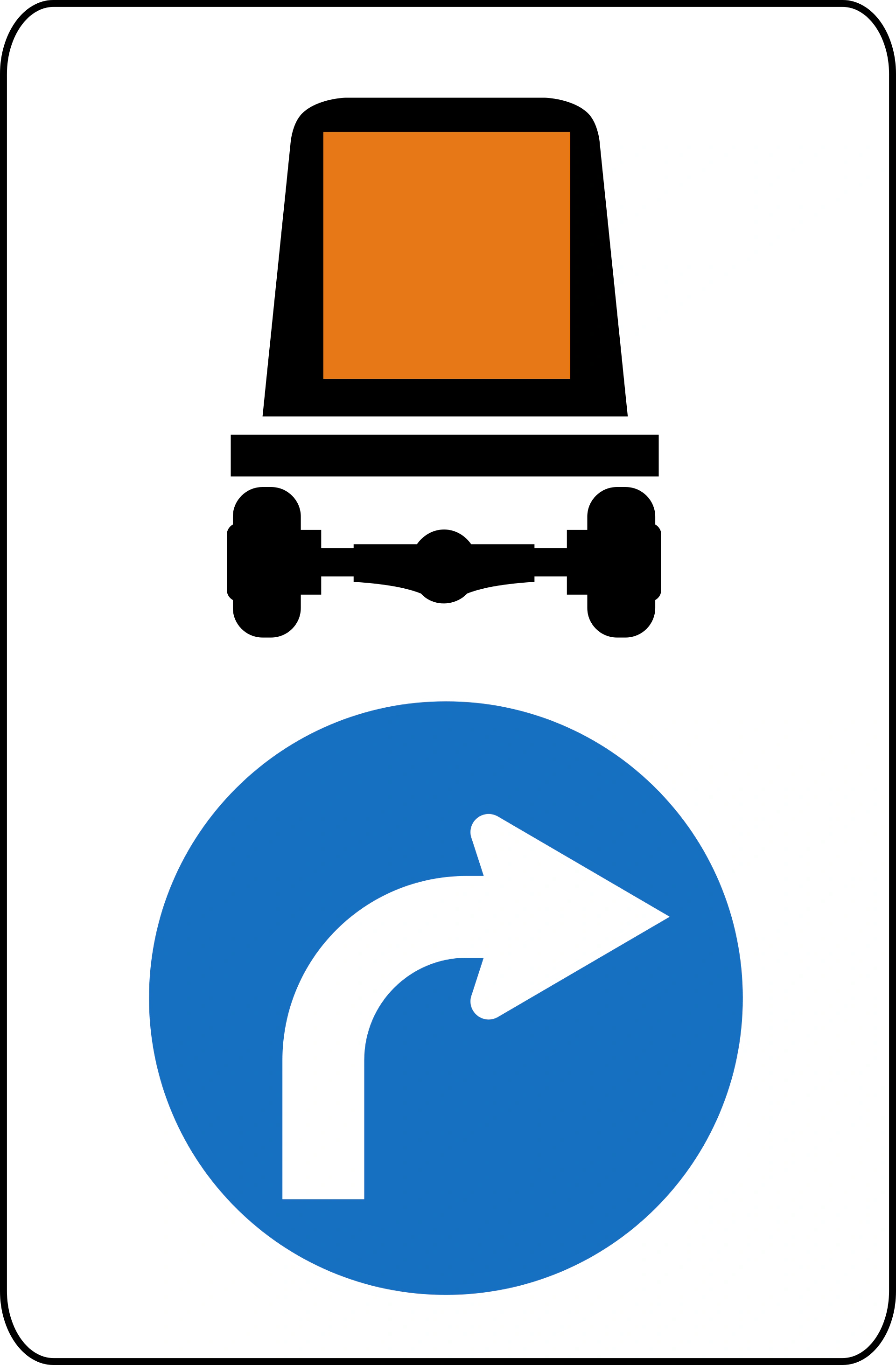15a - Prescribed direction for transport with dangerous goods road sign