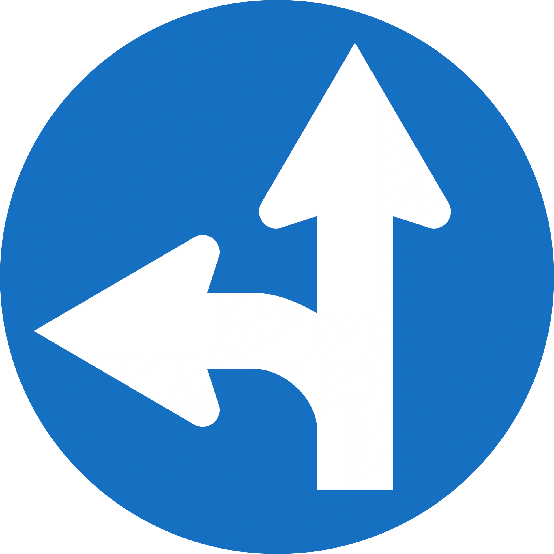 15-prescribed-direction-turn-left-continue-straight-ahead - Prescribed direction: Turn left or continue straight ahead road sign
