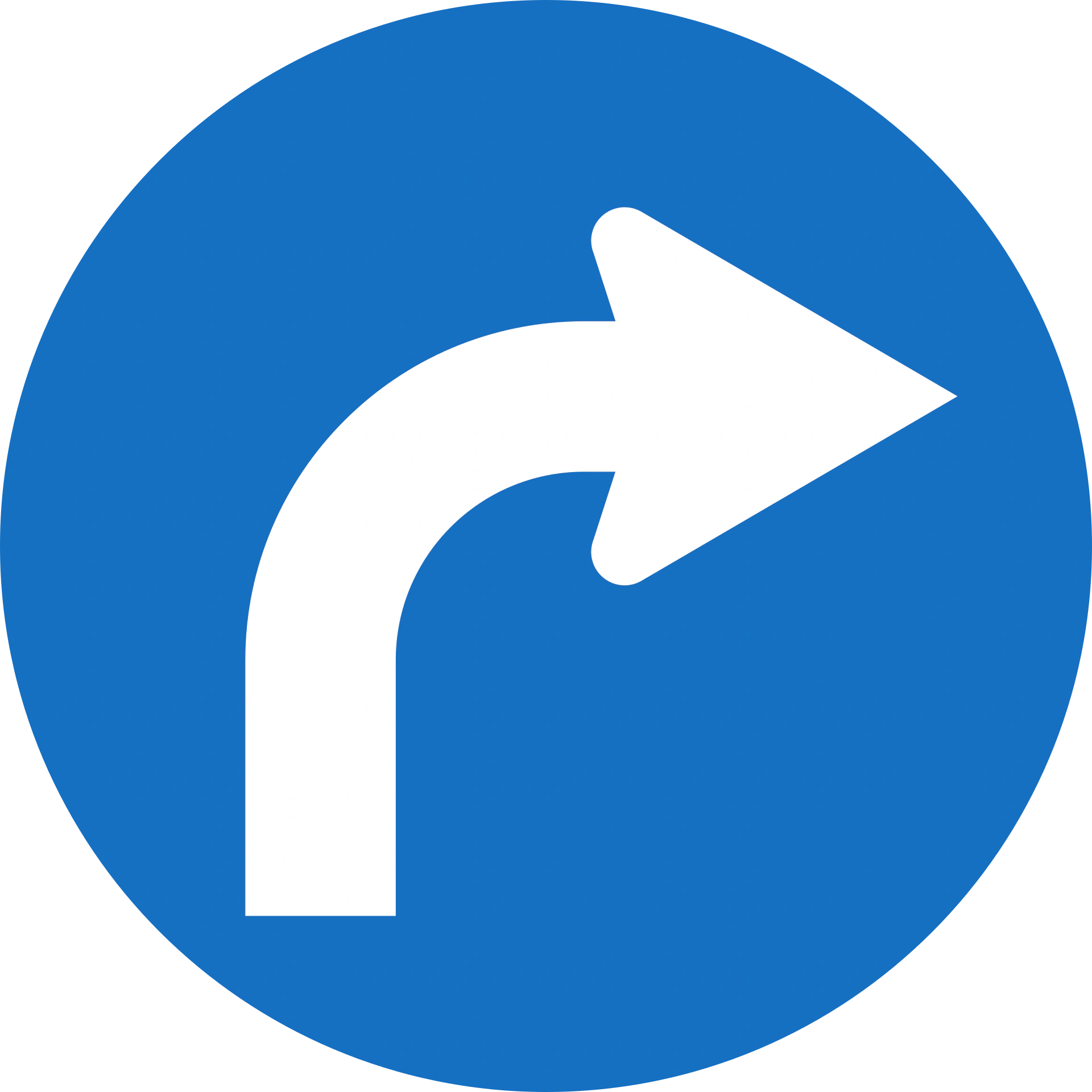15-prescribed-direction-turn-right - Prescribed direction: Turn right road sign