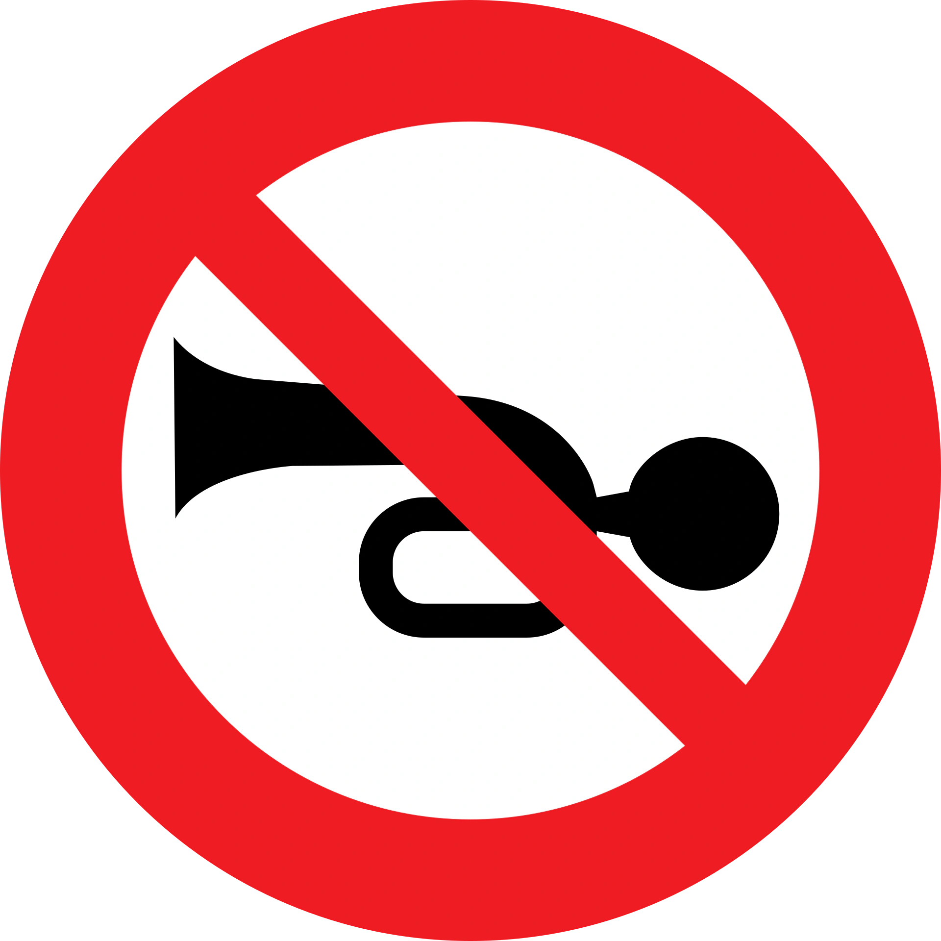 14-prohibition-horn-sounding - Verbot der Lärmerzeugung durch Hupen Verkehrsschild