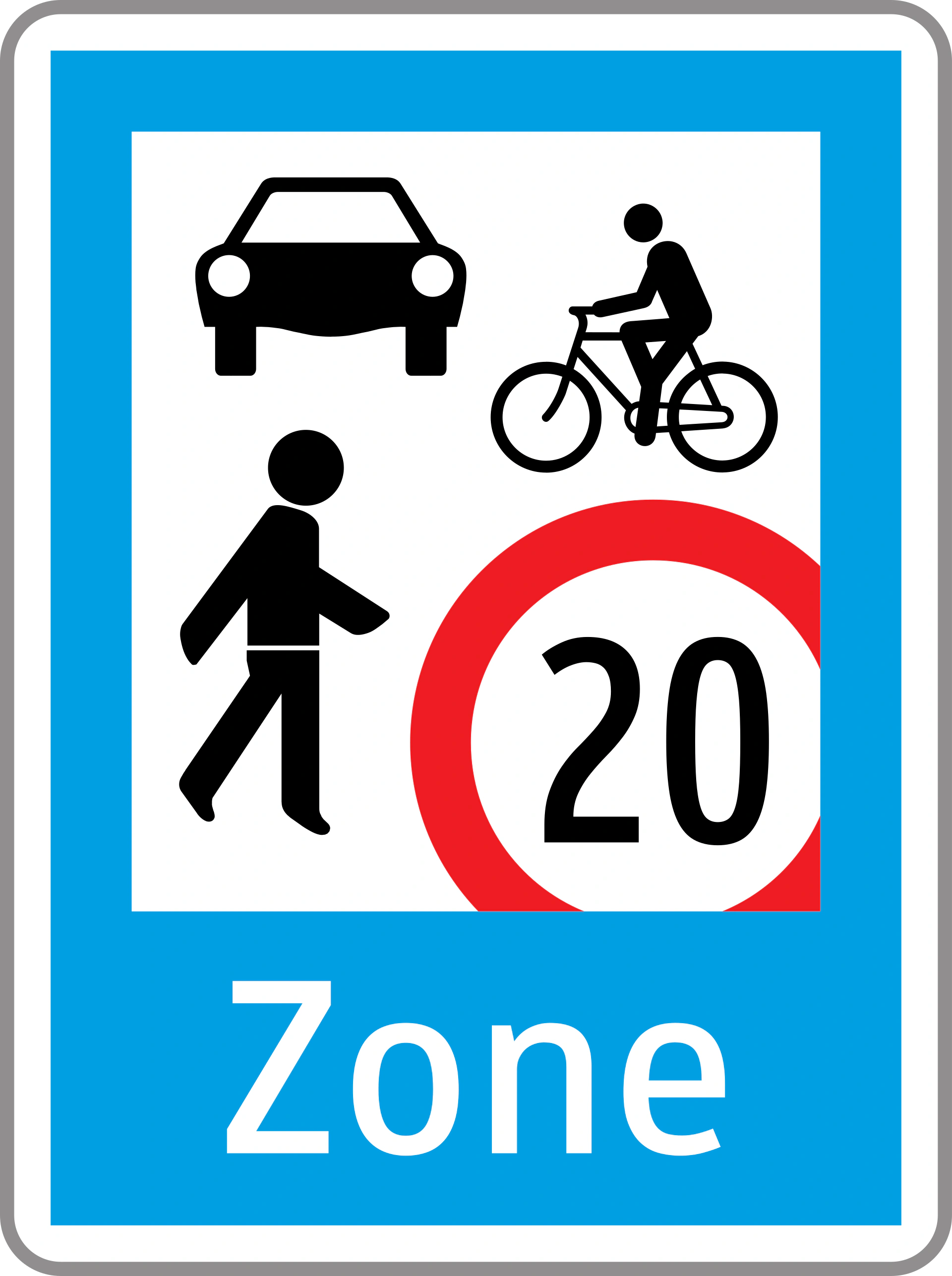 9e - Wohngebiet mit gemischtem Verkehr Verkehrsschild