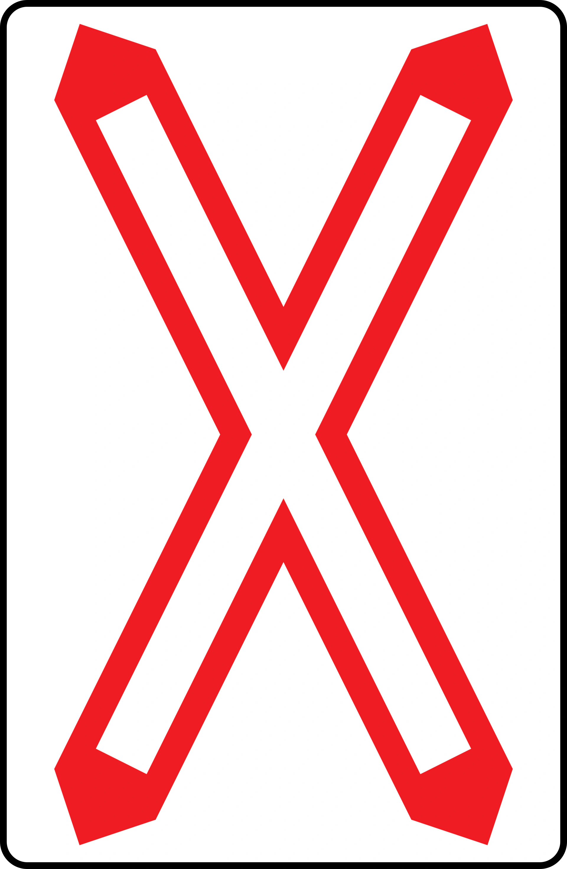 6d-single-track-level-crossing-andreaskreuz - Single-track level crossing (Andreaskreuz) road sign