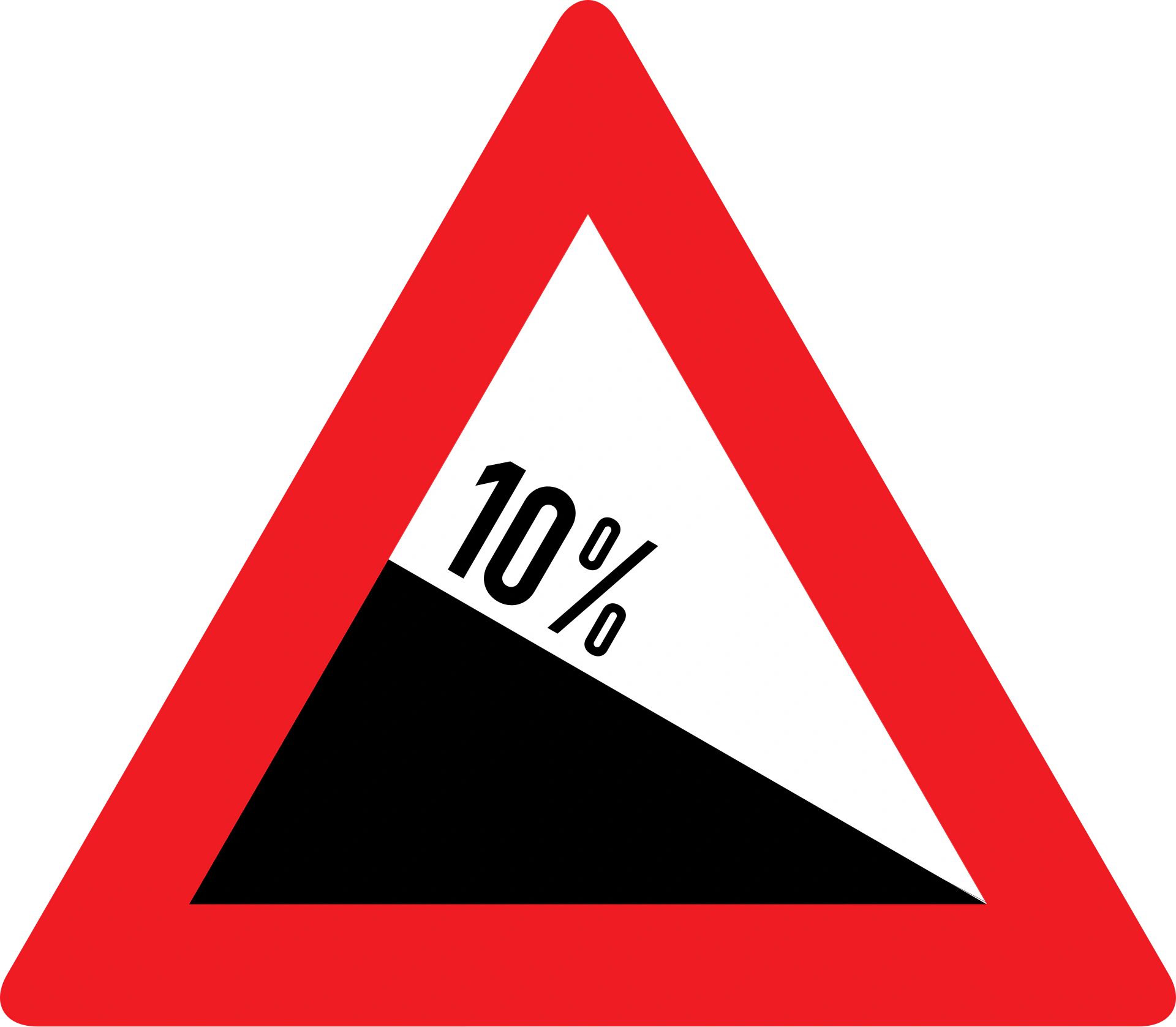 7 - Steep hill downwards road sign