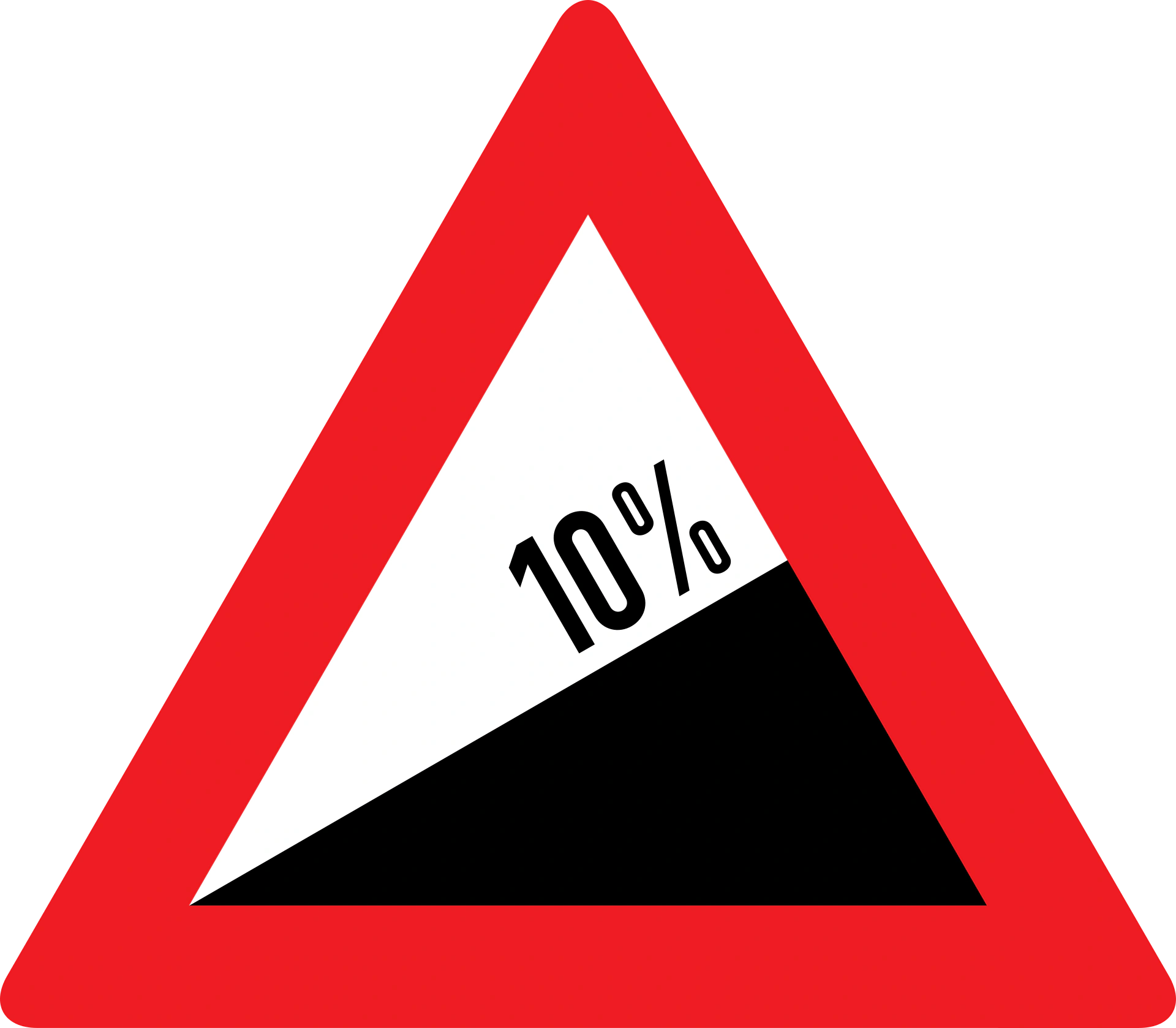 7a - Steep hill upwards road sign