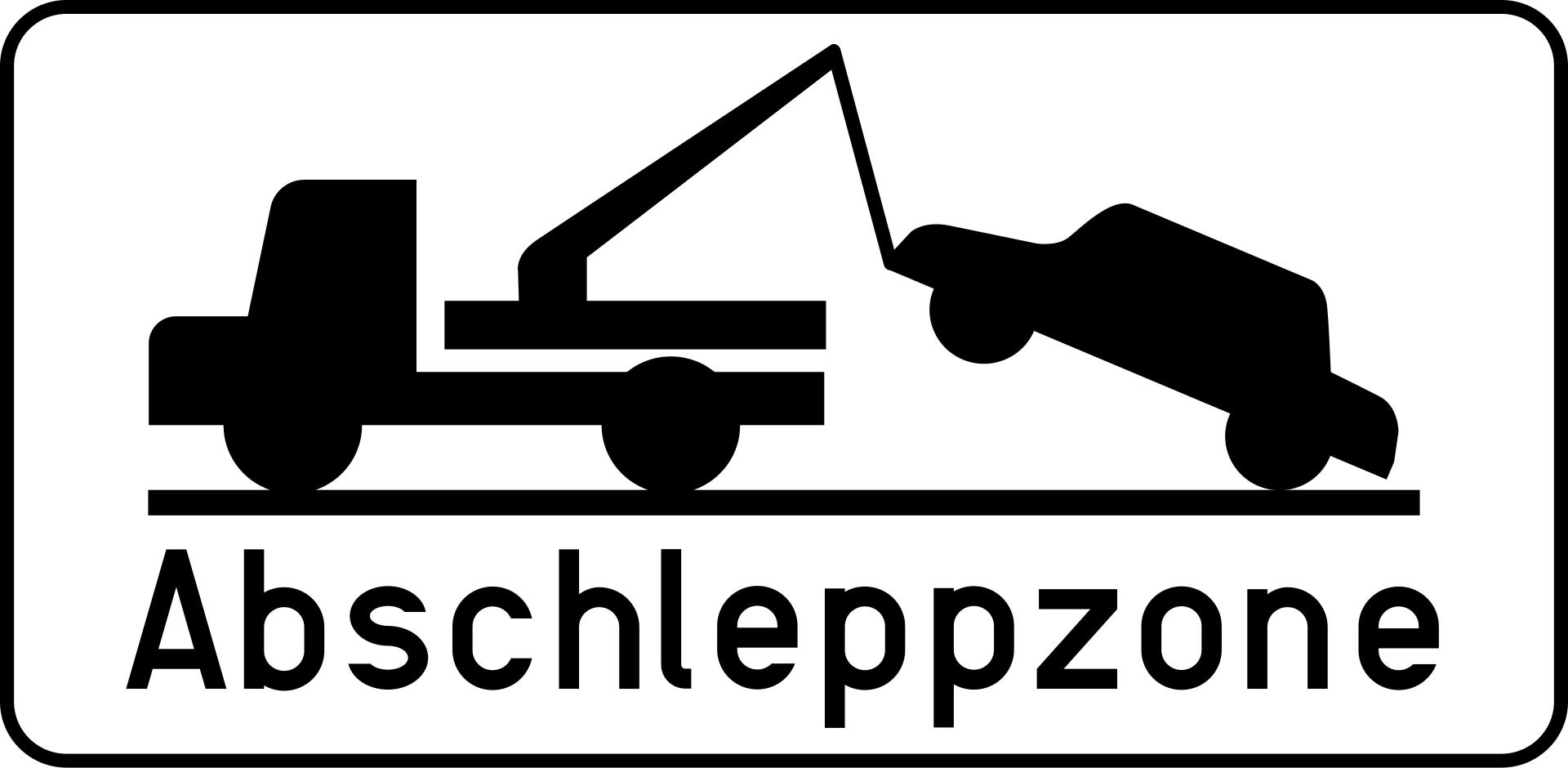 j - Abschleppzone Verkehrsschild