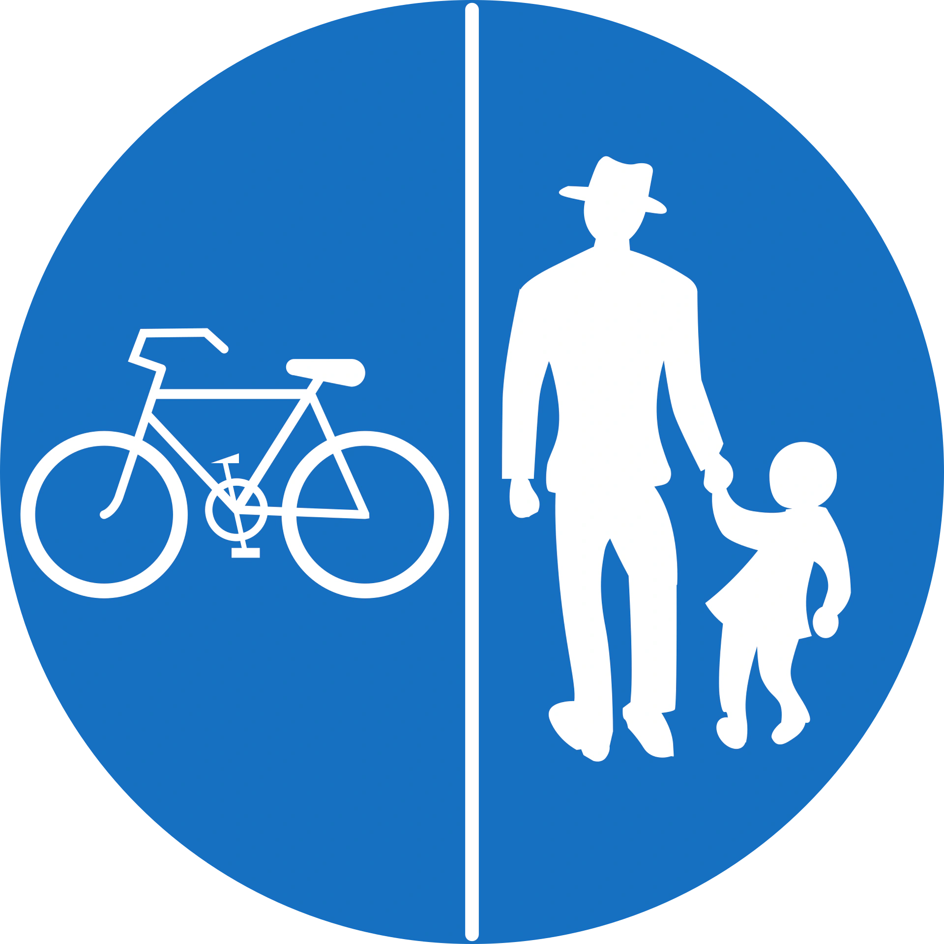 17a-b - Track only for cycles & pedestrians (separated tracks) road sign