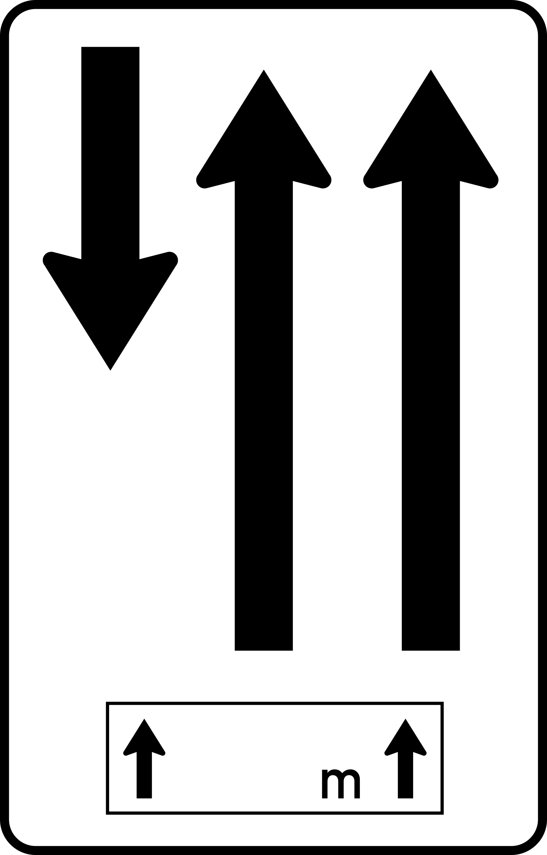 23b-two-lanes-ahead-my-driving-direction - Zwei Fahrspuren voraus in meiner Fahrtrichtung Verkehrsschild
