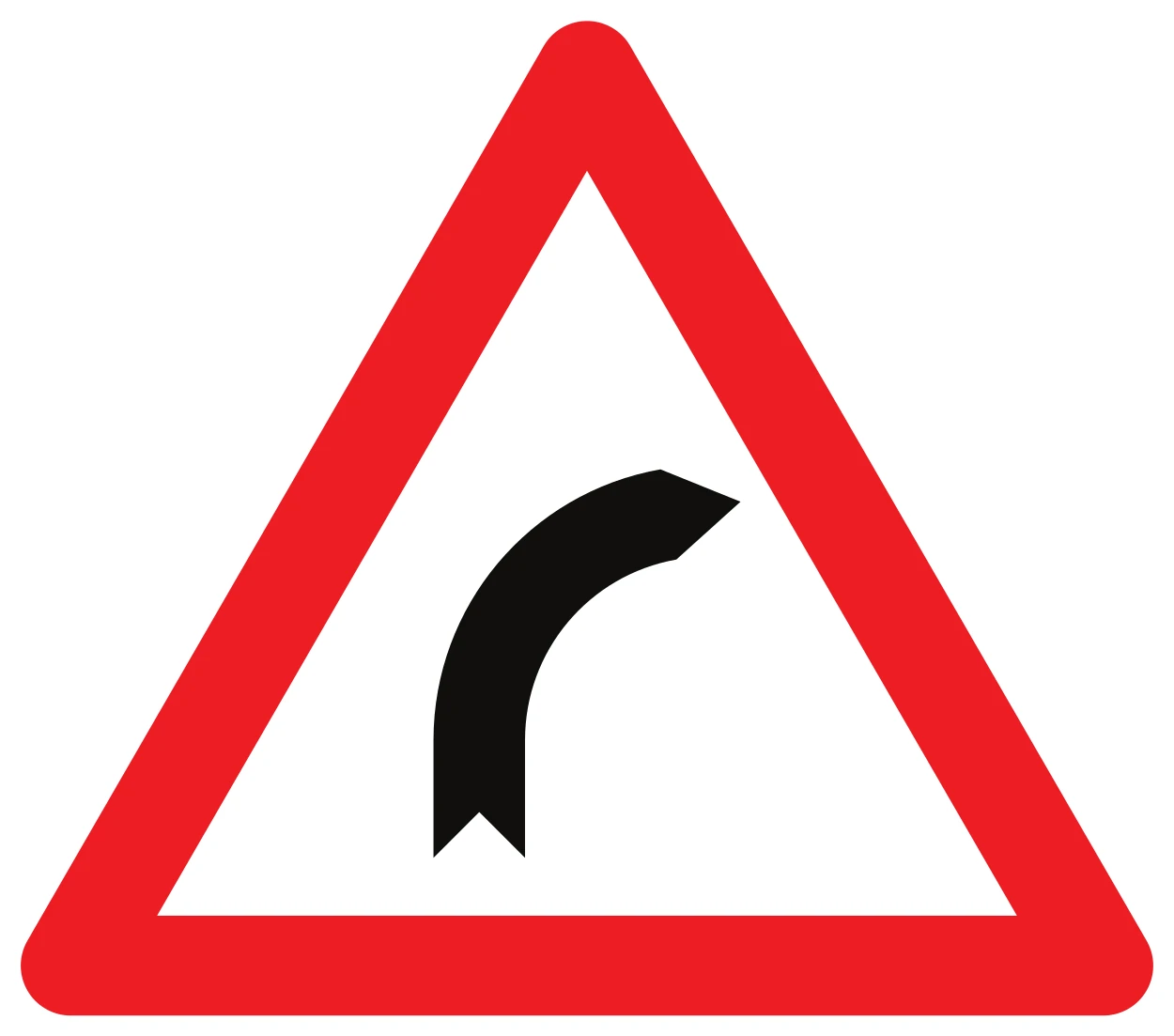 A1b - Rechtskurve Verkehrsschild