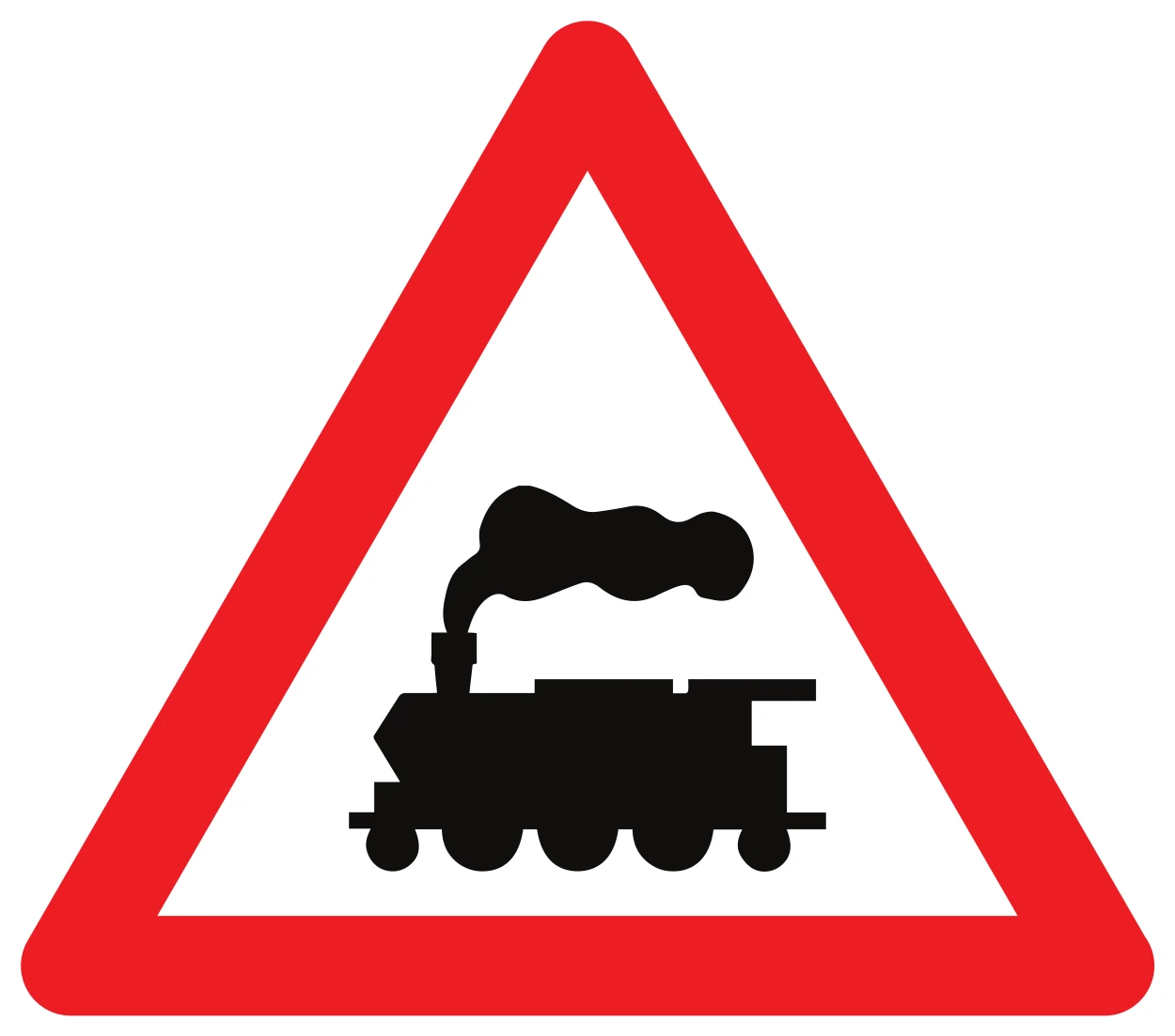 A43 - Bahnübergang voraus ohne Schranken oder Schutztore Verkehrsschild