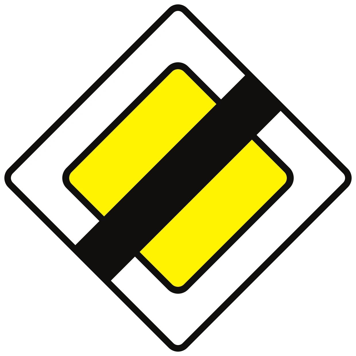 B11 - Ende der Vorfahrtsstraße Verkehrsschild