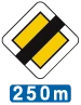B13 - Ende der Vorfahrtsstraße in 250 Metern Verkehrsschild