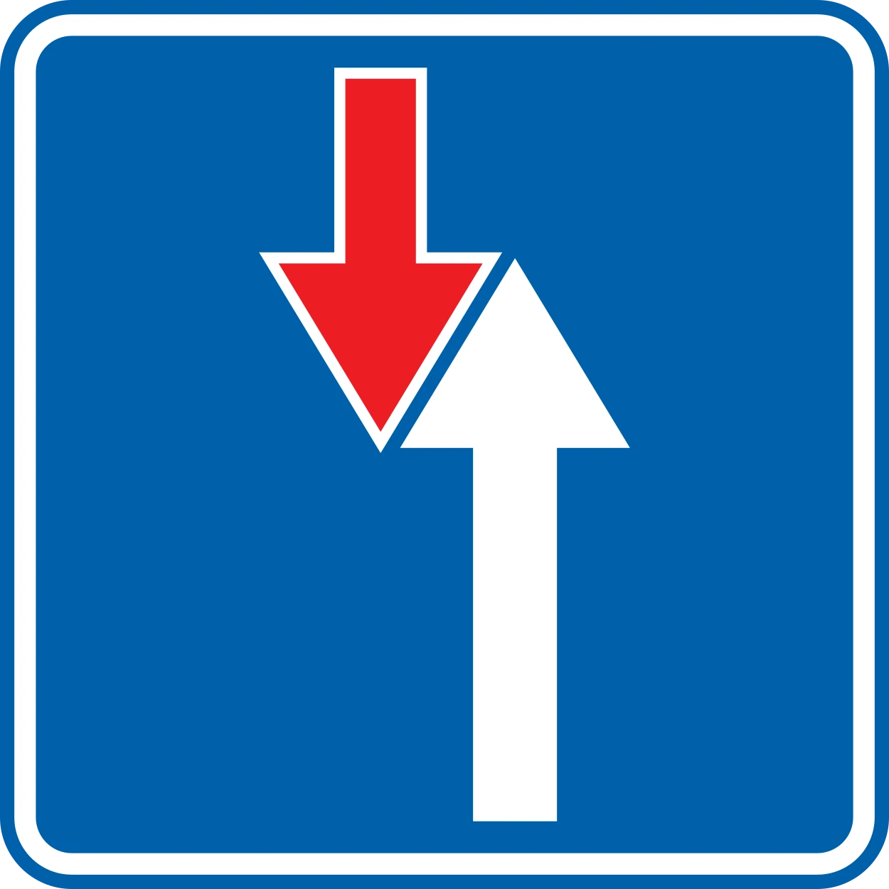 B21 - Vorfahrt vor dem Gegenverkehr Verkehrsschild