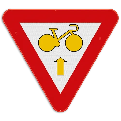 B23 - Fahrrad darf bei Gelb/Rot nach Vorfahrt geradeaus fahren Verkehrsschild