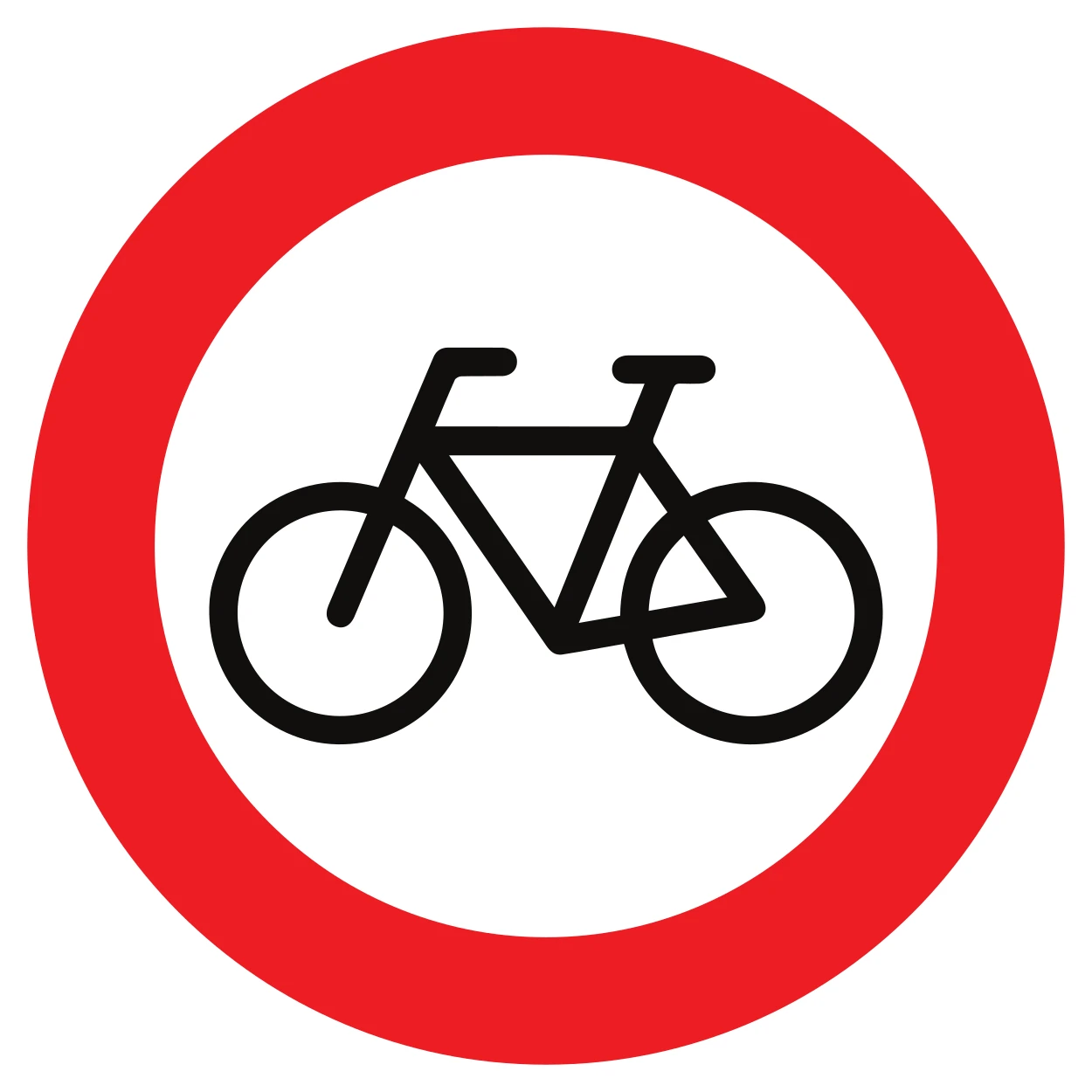 C11 - Prohibida la entrada a bicicletas señal de tráfico