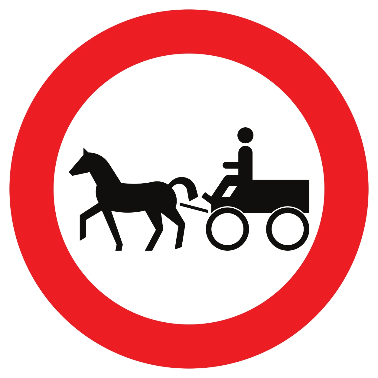 C13 - Prohibido el paso a vehículos de tracción animal señal de tráfico