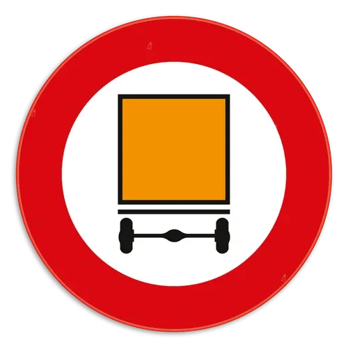 C24a - Prohibido el paso a vehículos que transportan mercancías peligrosas señal de tráfico
