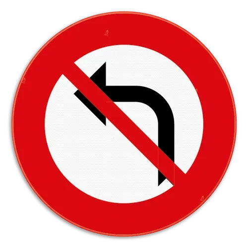 C31a - Prohibido girar a la izquierda señal de tráfico