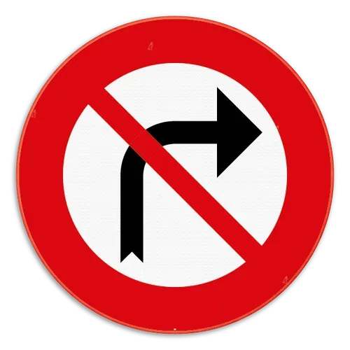 C31b - Prohibido girar a la derecha señal de tráfico