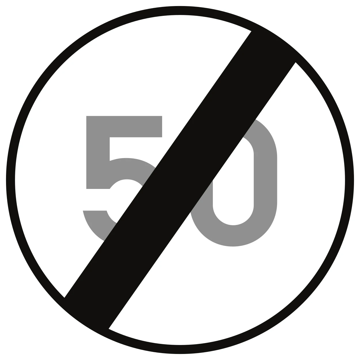 C45 - Fin de la restricción de velocidad máxima señal de tráfico