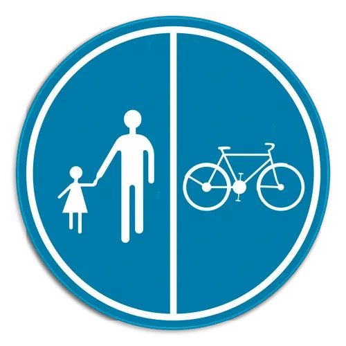 D9b - Carril segregado para peatones y ciclistas señal de tráfico