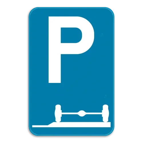 E9e - Estacionamiento obligatorio en el arcén o acera señal de tráfico