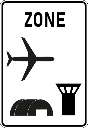F119 - Inicio de zona aeroportuaria señal de tráfico