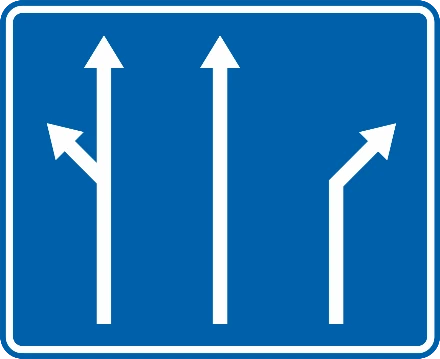 F13 - Carril(es) de giro señal de tráfico